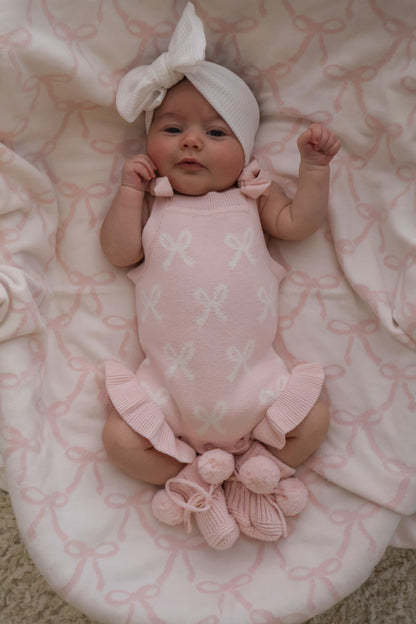 FRILL RIBBON BOW BLANKET | REVERSIBLE