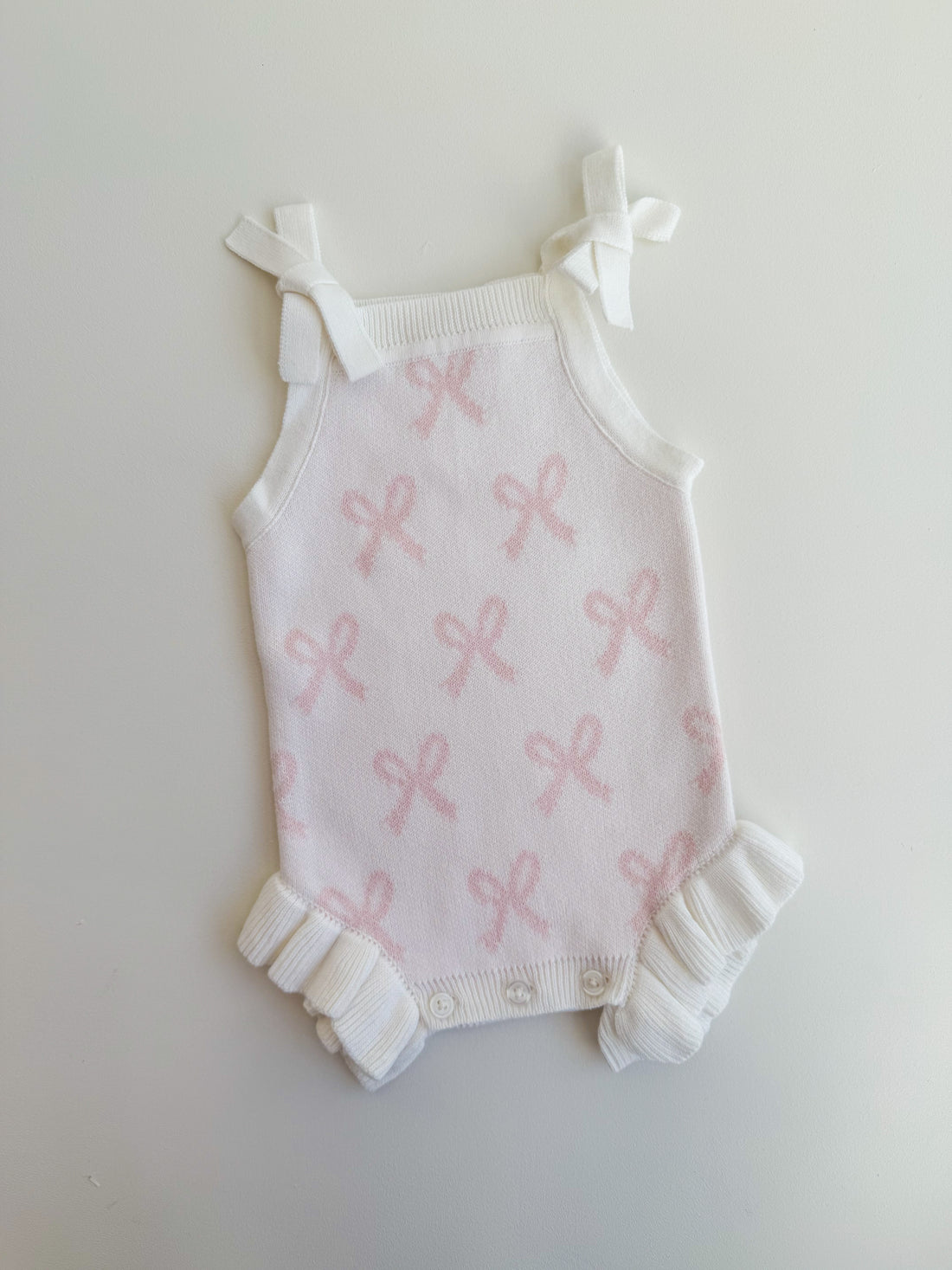 SUMMER BOW FRILL ROMPER | MILK
