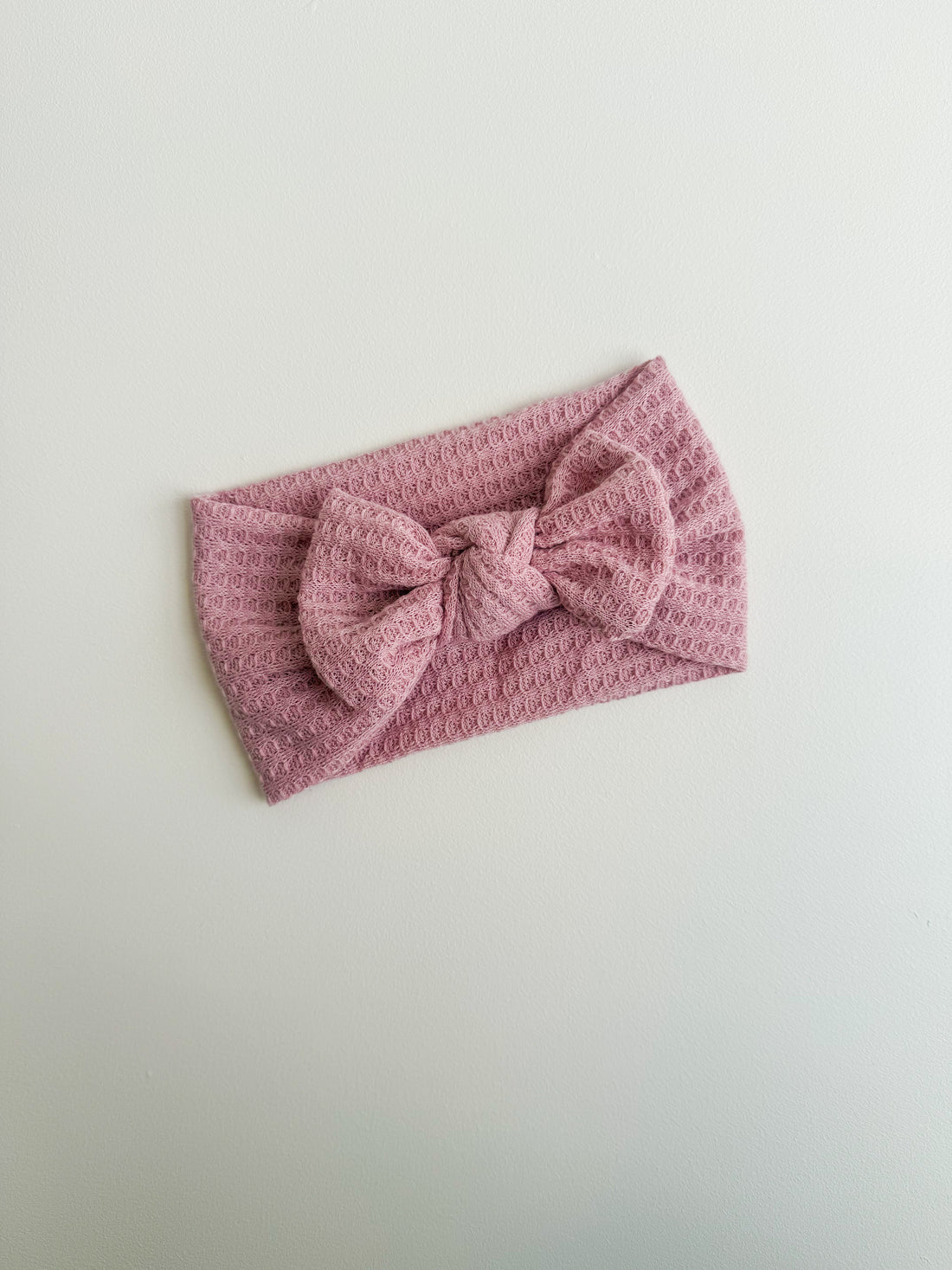 WAFFLE BOW HEADBAND - DUSTY