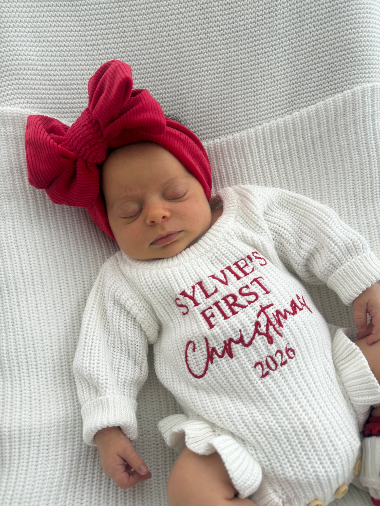 PERSONALISED FIRST CHRISTMAS FRILL LEG ROMPER | MILK
