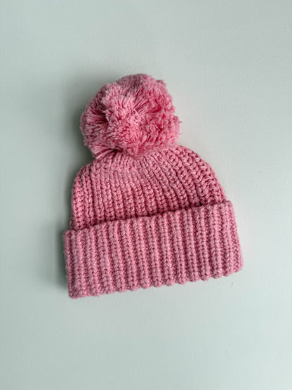 CHUNKY TEXTURED KNIT BEANIE | BALLET PINK