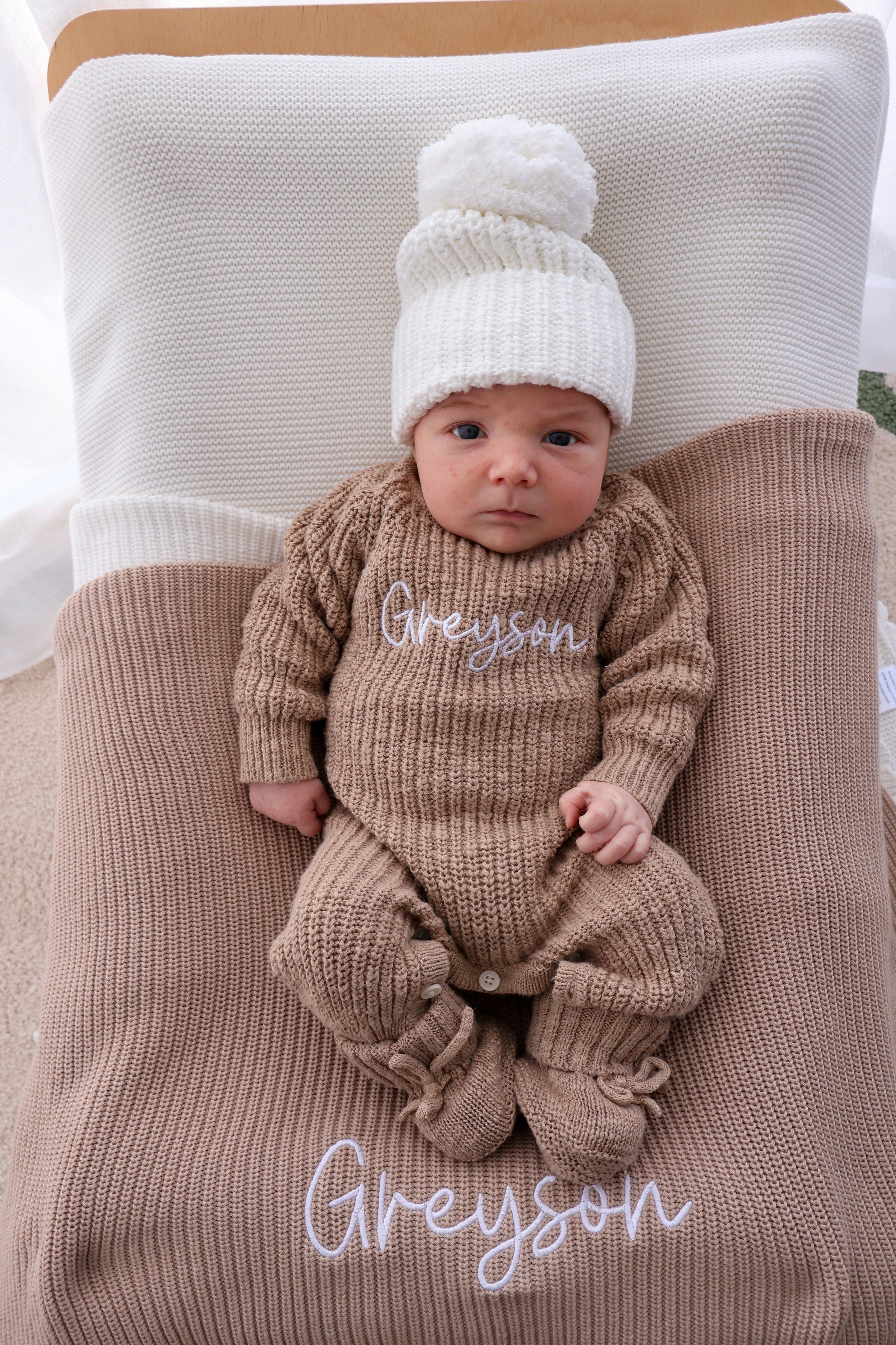 LONG TEXTURED COTTON ROMPER | BROWN