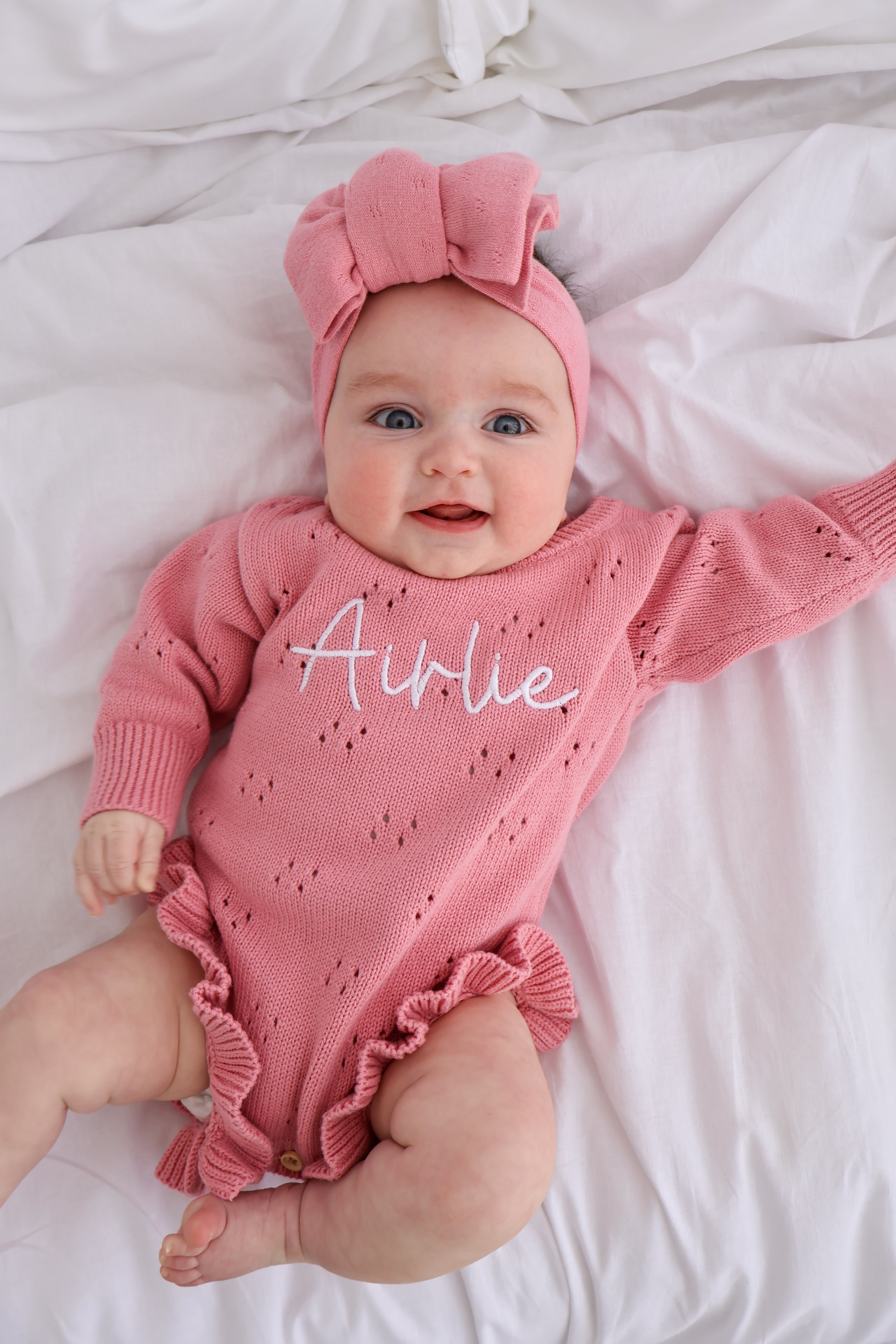 FINE POINTELLE KNIT BOW | WATERMELON PINK