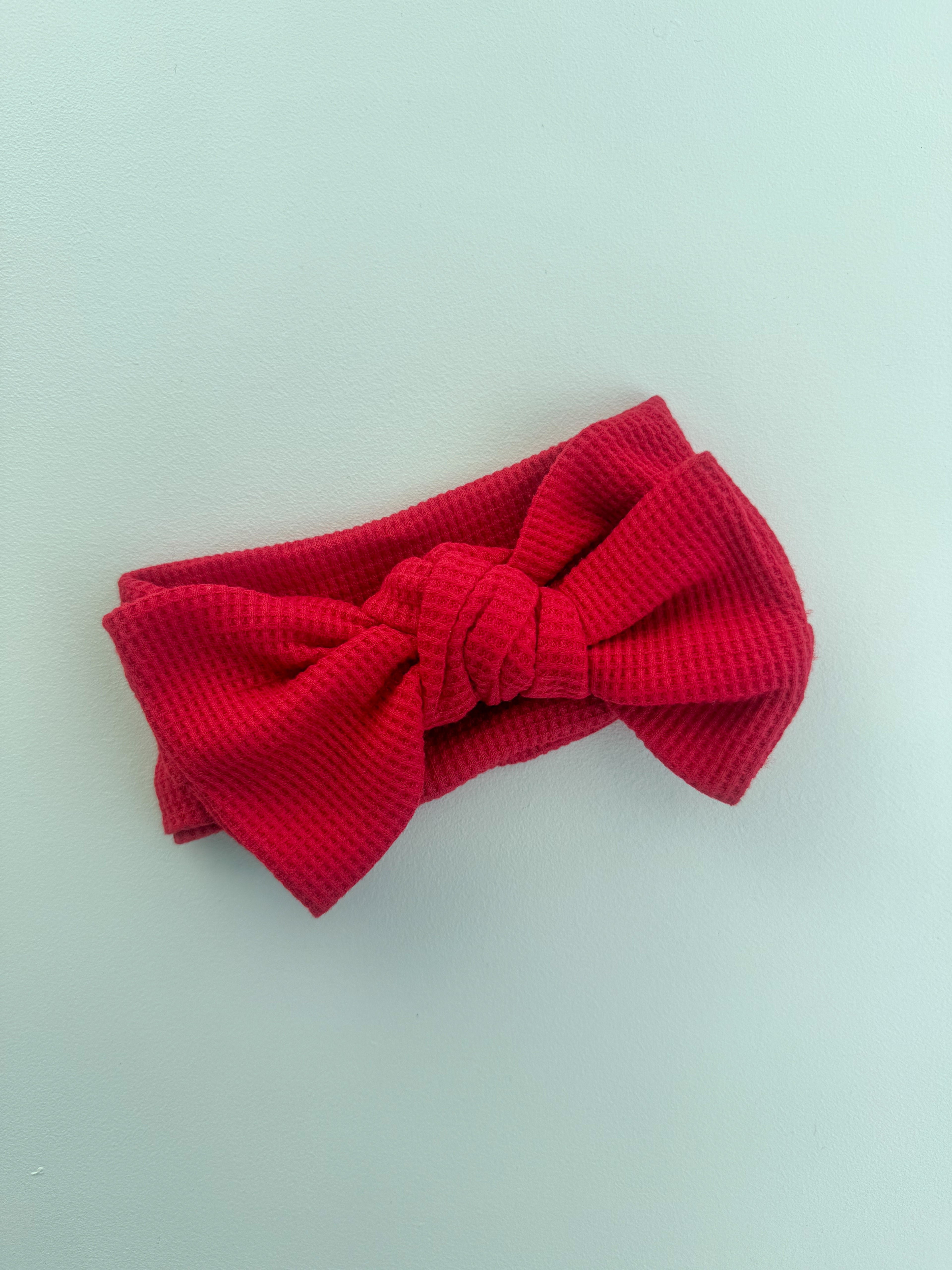WAFFLE HEADBAND - RED