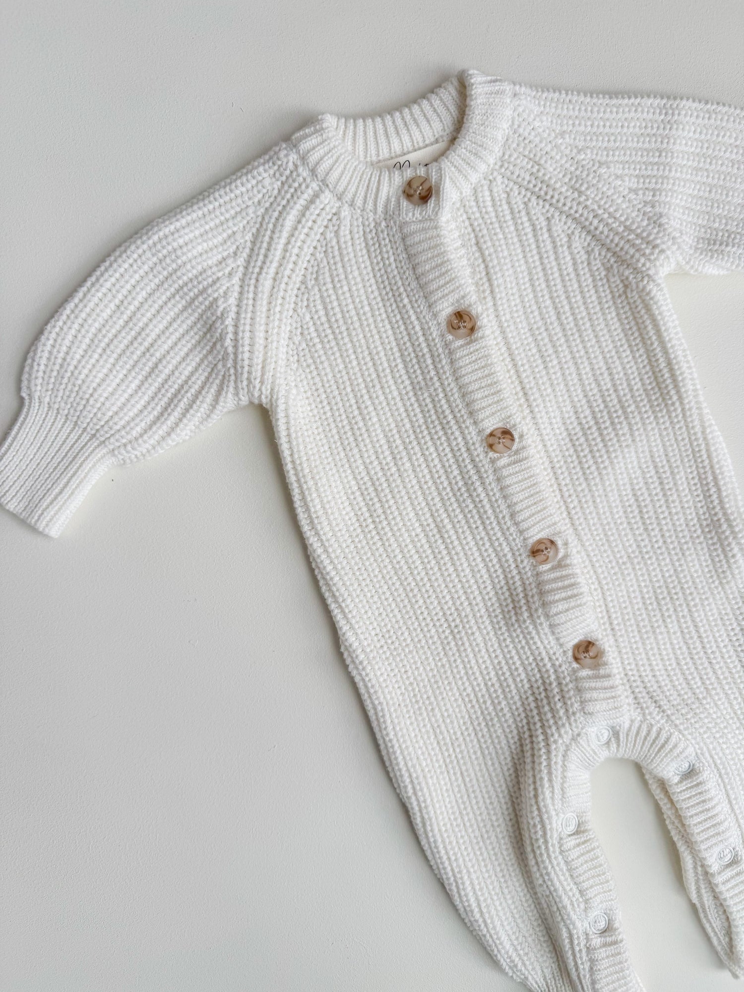 LONG COTTON SNAPS ROMPER | MILK