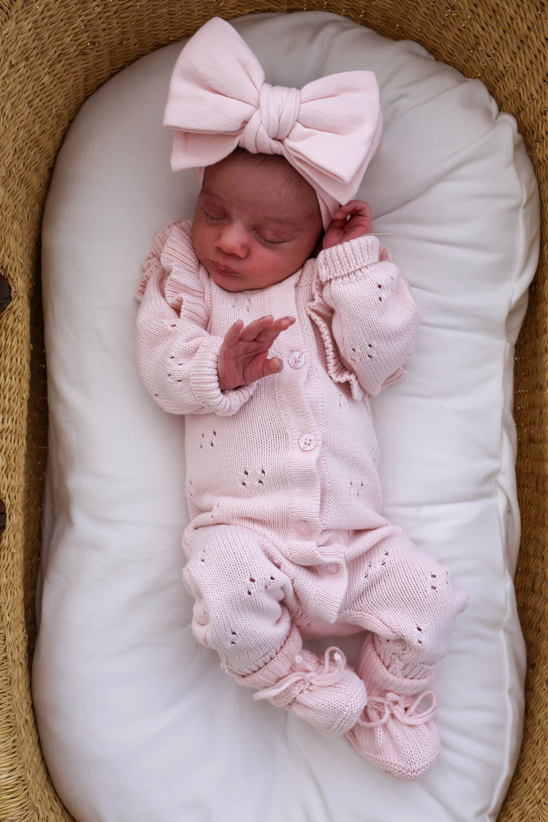 LONG POINTELLE FLUTTER ROMPER | BABY PINK