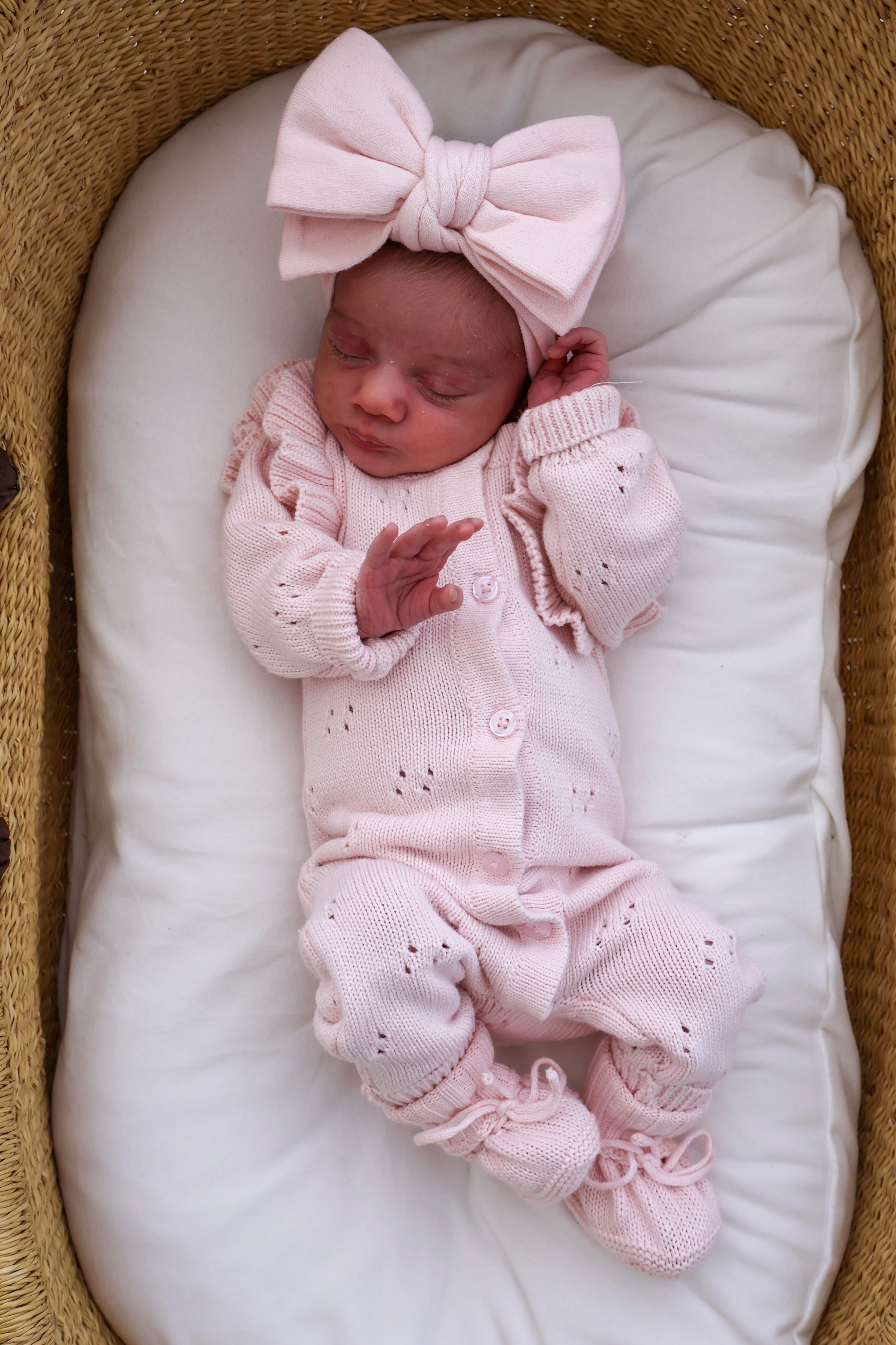 LONG POINTELLE FLUTTER ROMPER | BABY PINK