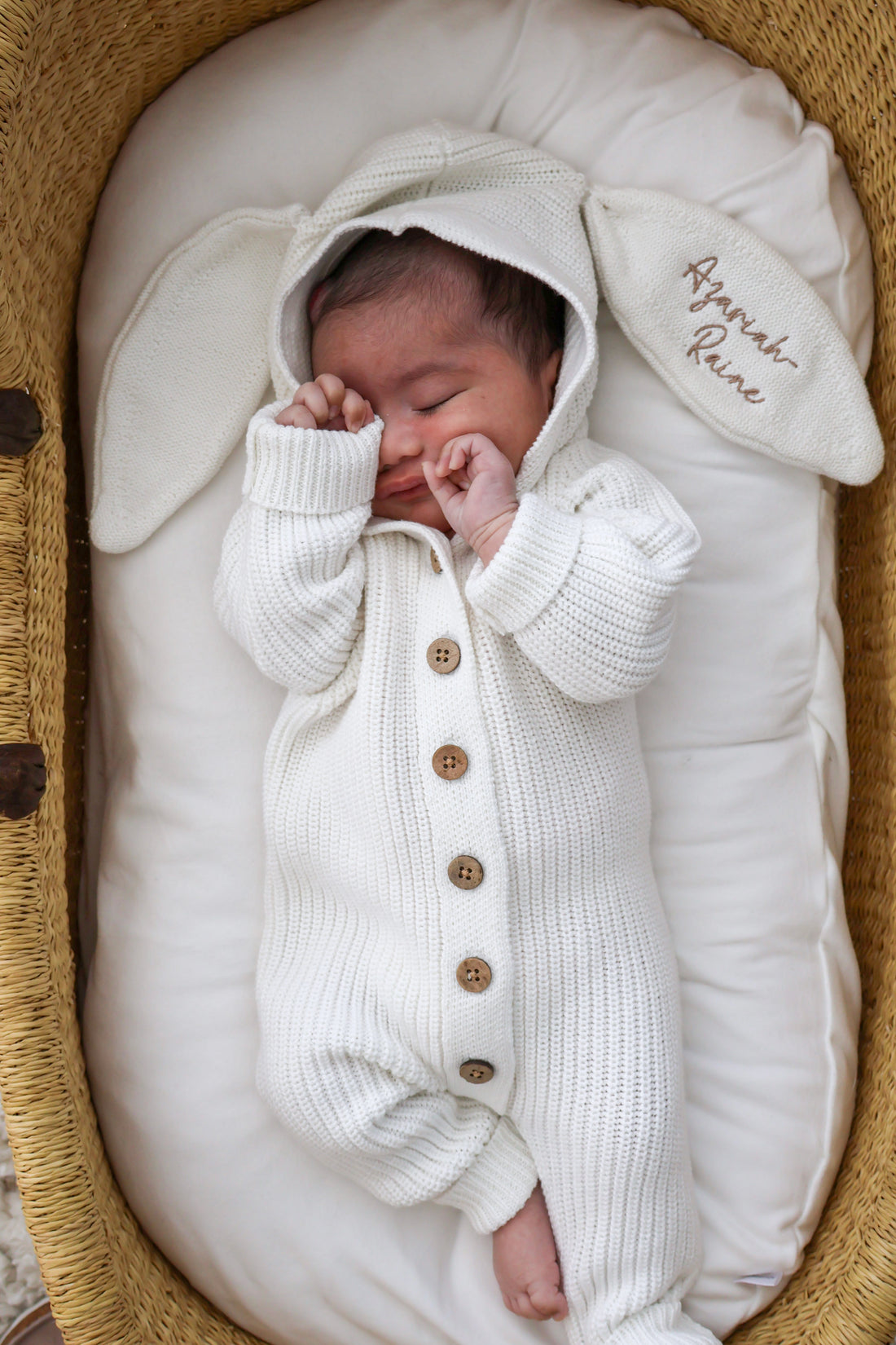 BUNNY HOODED ROMPER | MILK