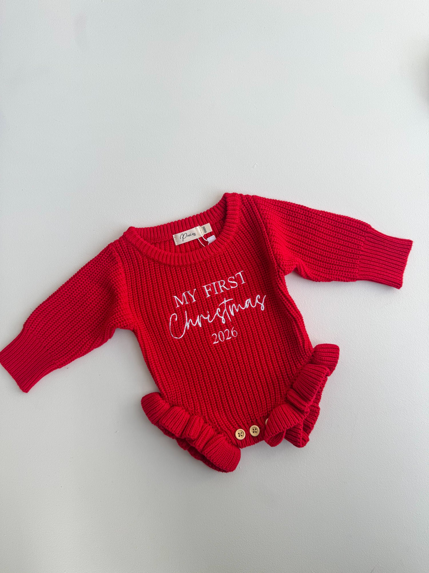 FRILL LEG ROMPER | MY FIRST CHRISTMAS 2026 | RED
