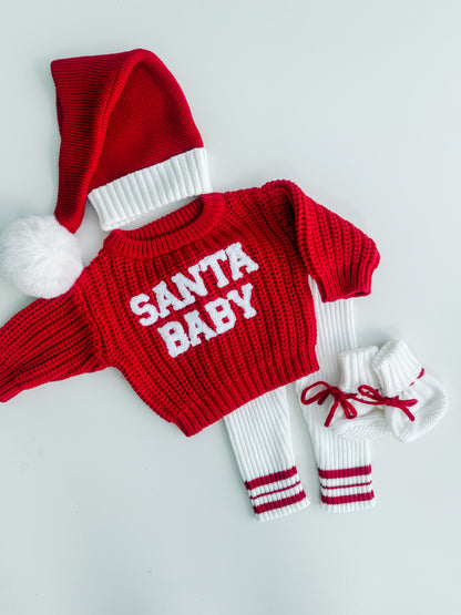 CHUNKY KNIT JUMPER | RED - SANTA BABY BOUCLE