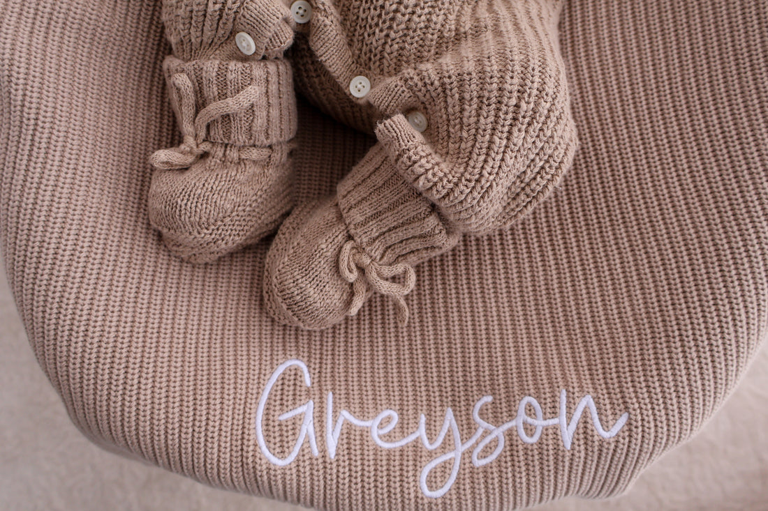 RIBBED BABY BLANKET | TEDDY BROWN