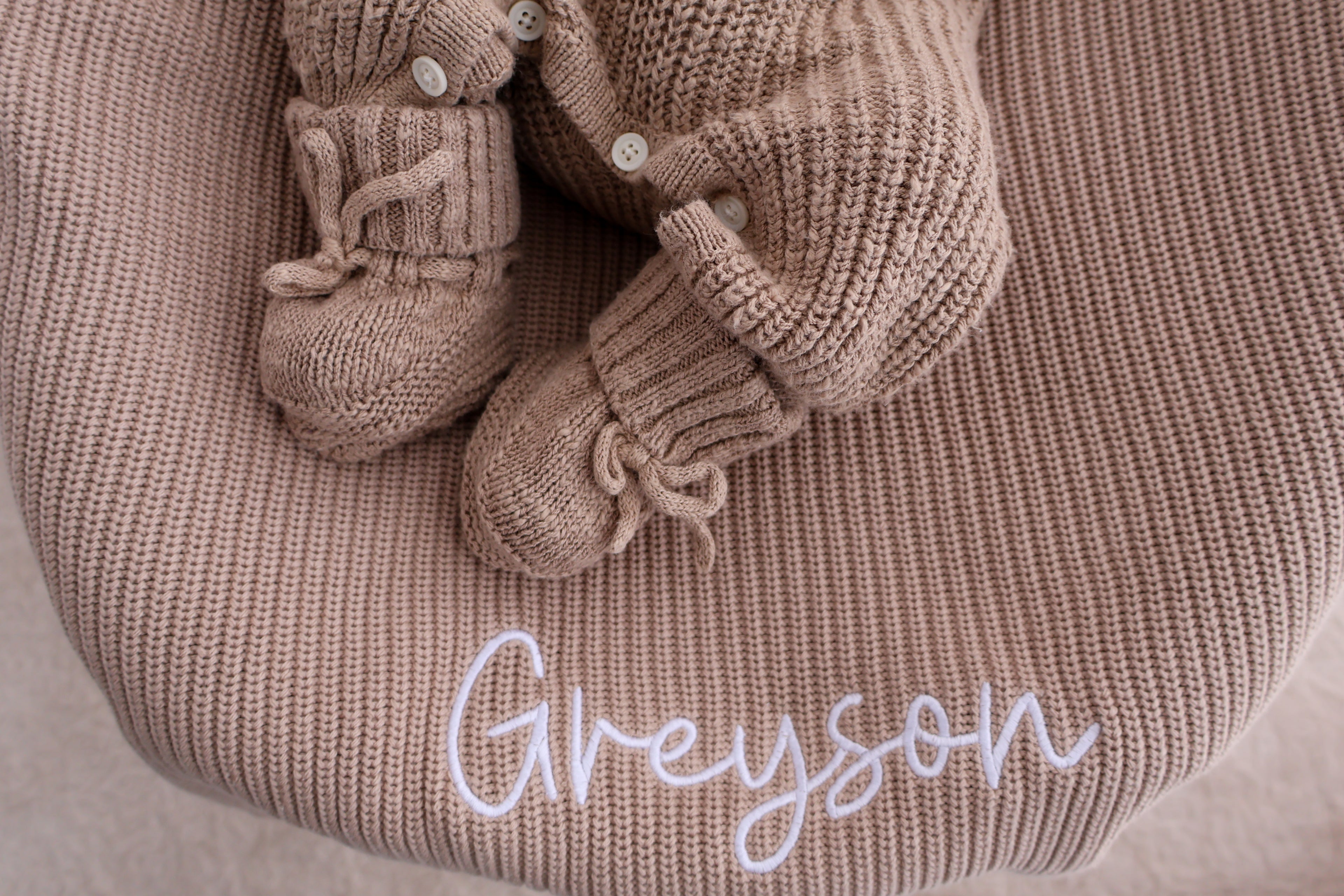RIBBED BABY BLANKET | TEDDY BROWN