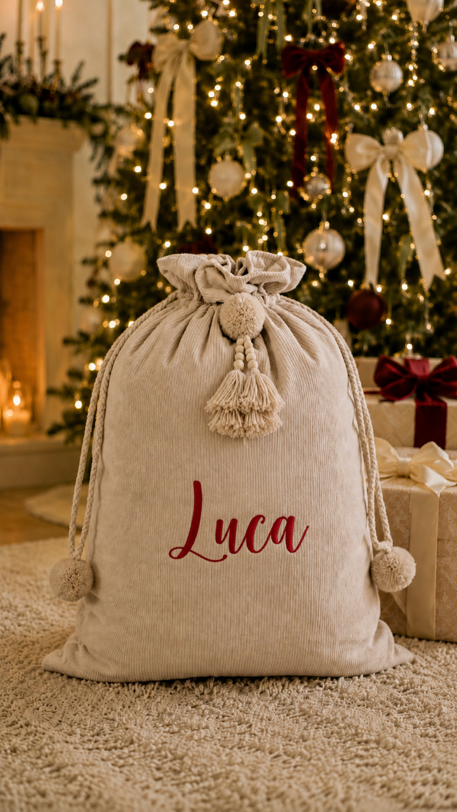 CORDUROY SANTA SACK | GOLDEN