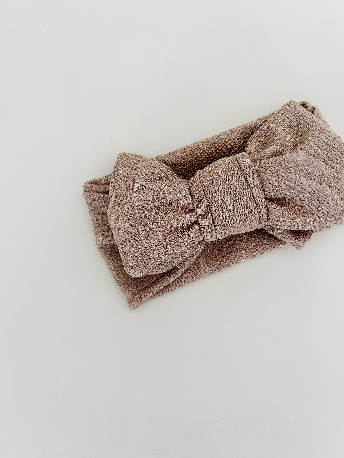 TEXTURED BOW HEADBAND - CHOCOLATE