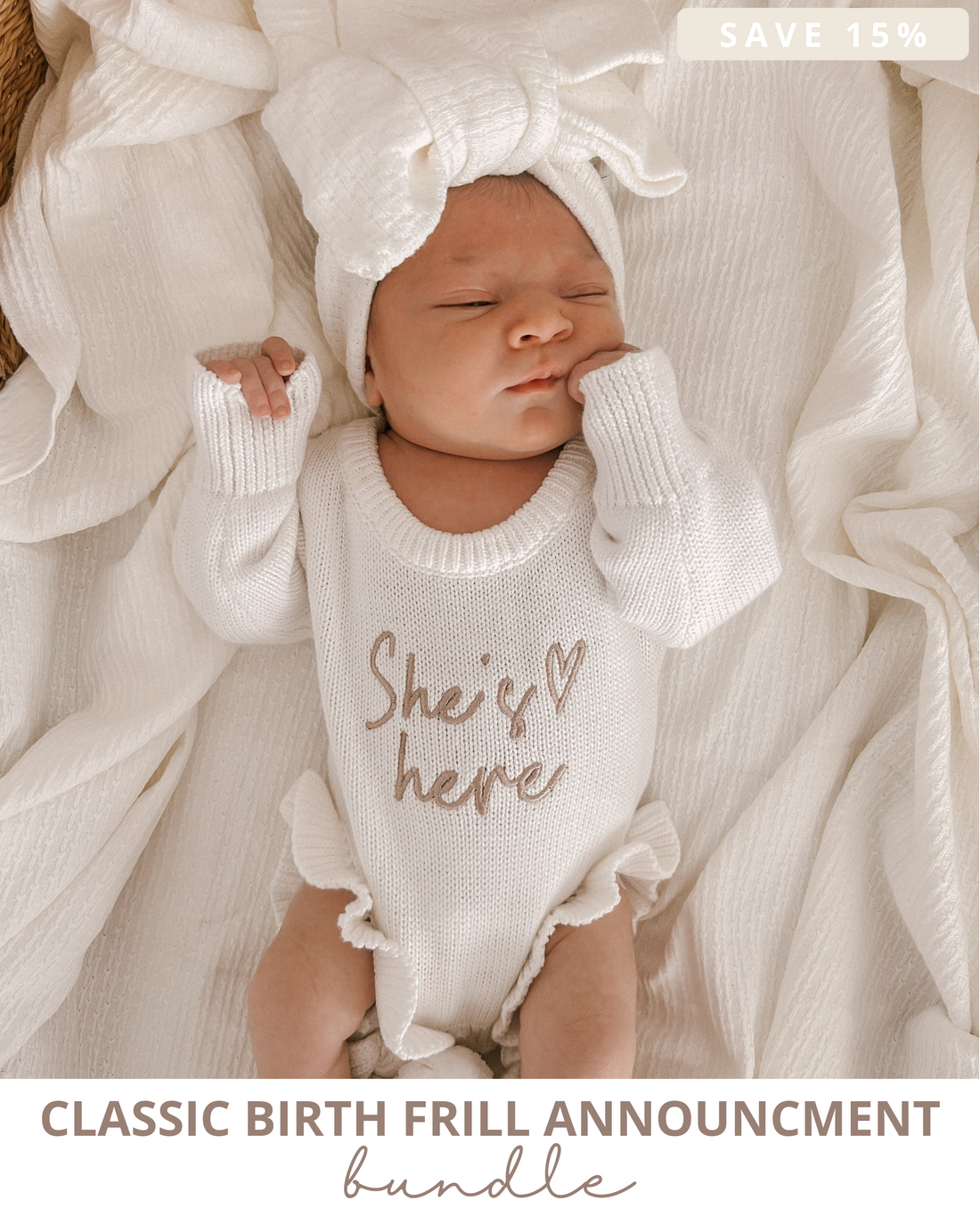 Classic Birth Frill Announcement Bundle