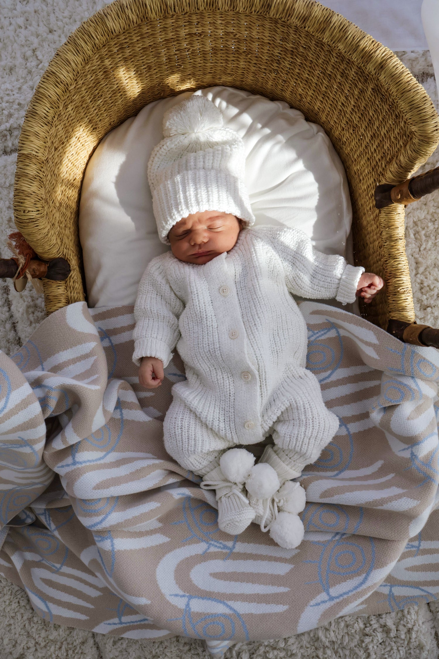 TEXTURED COTTON LONG ROMPER | SNOW