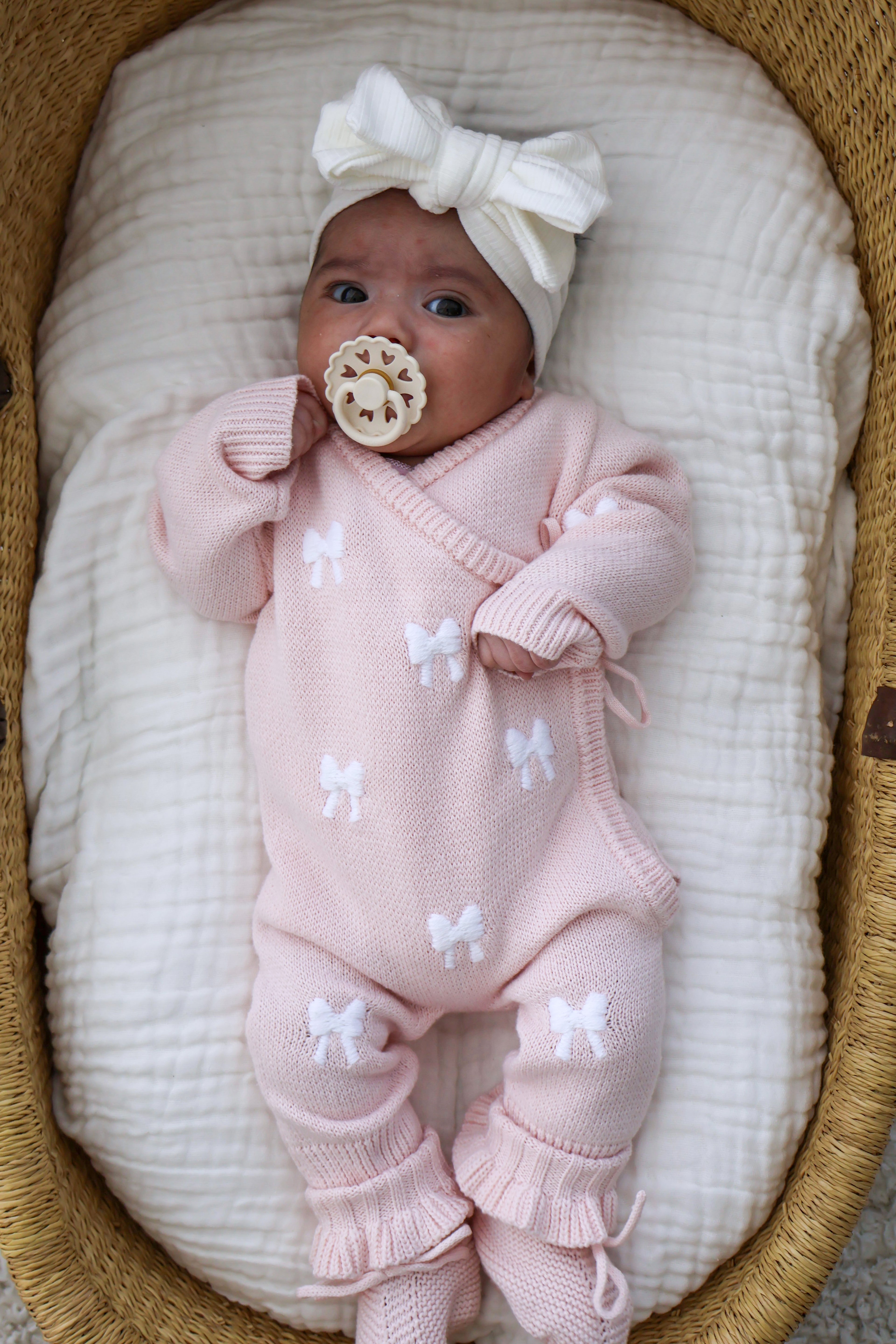 BOW EMBROIDERY LONG KIMONO ROMPER