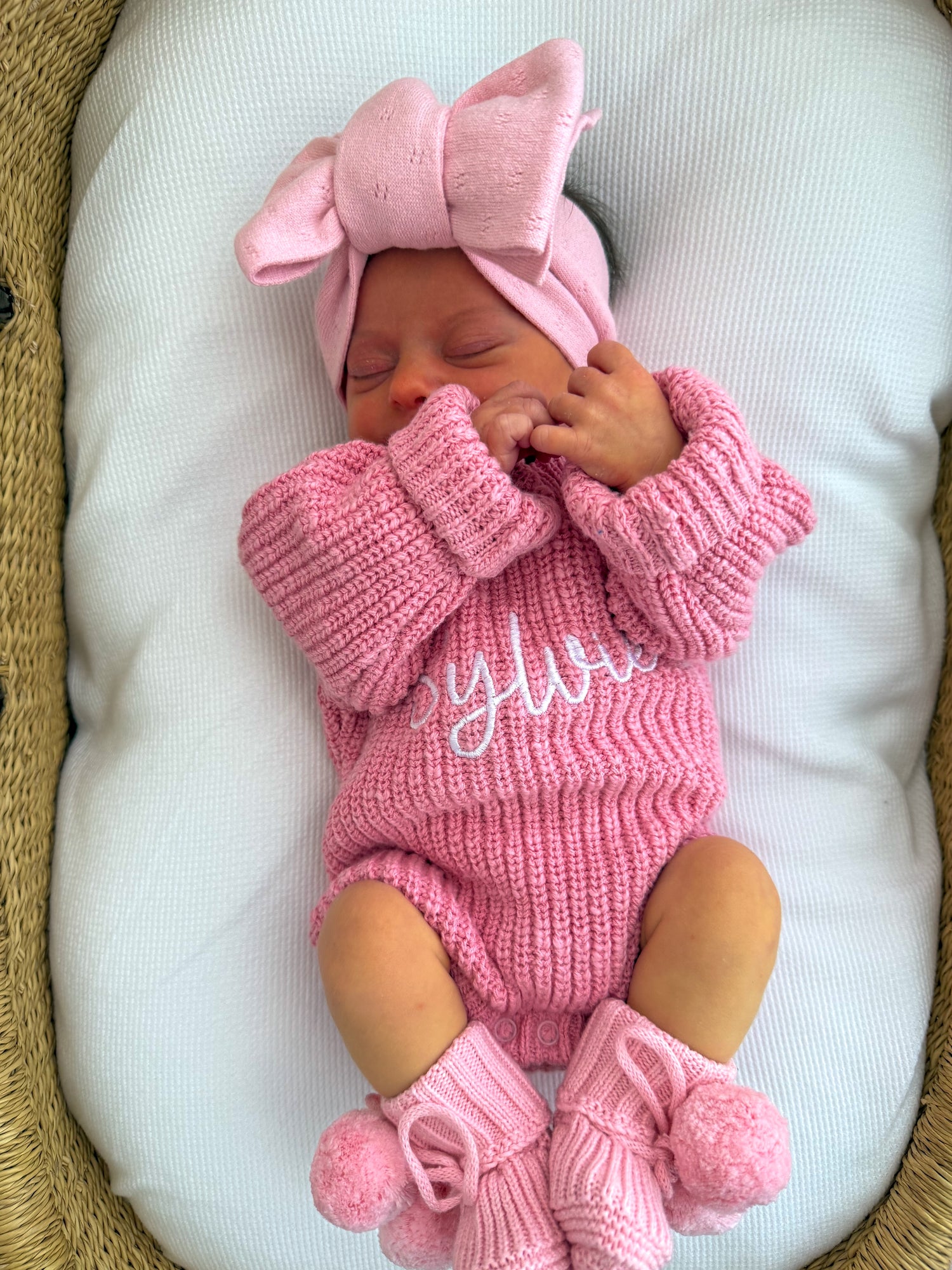 CHUNKY TEXTURED KNIT ROMPER | BALLET PINK