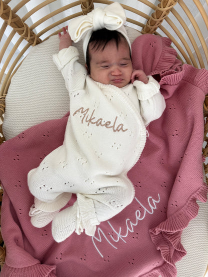 POINTELLE LONG ROMPER | MILK