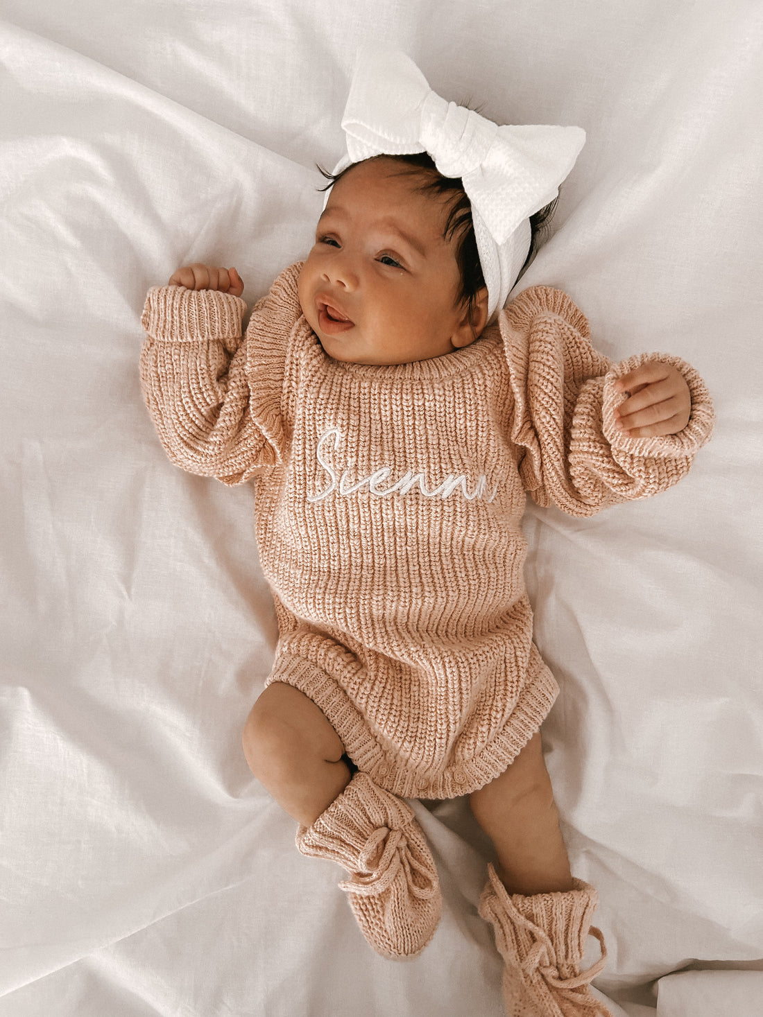 CHUNKY TEXTURED KNIT ROMPER | ROSE