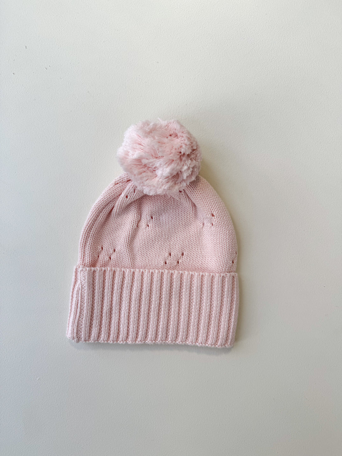 POINTELLE KNIT BEANIE | BABY PINK