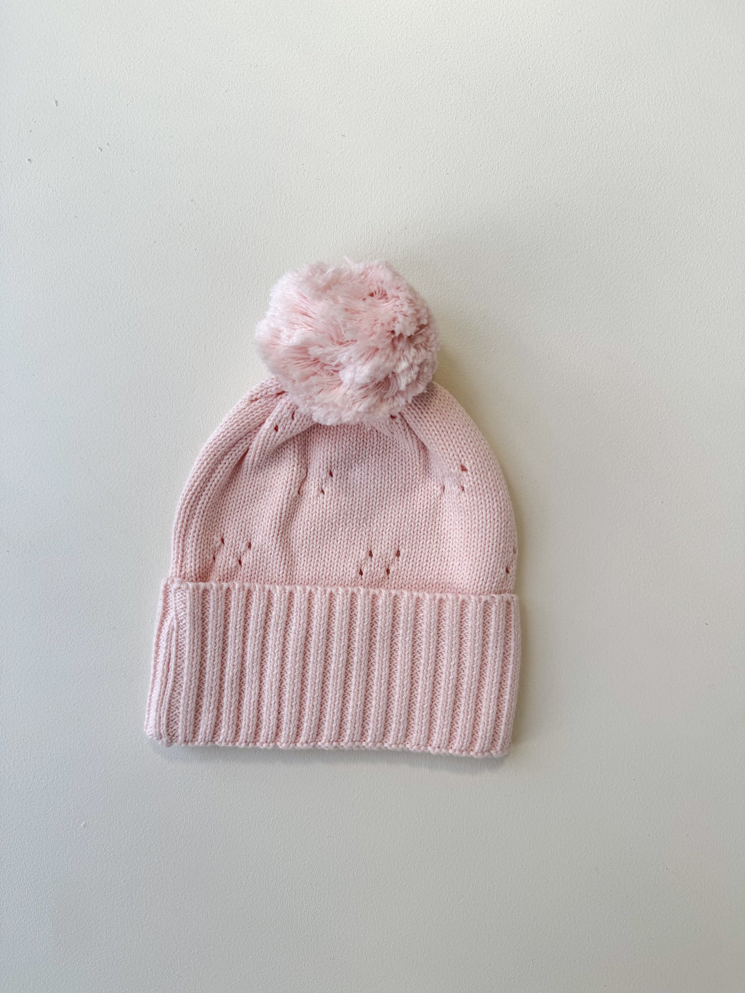 POINTELLE KNIT BEANIE | BABY PINK