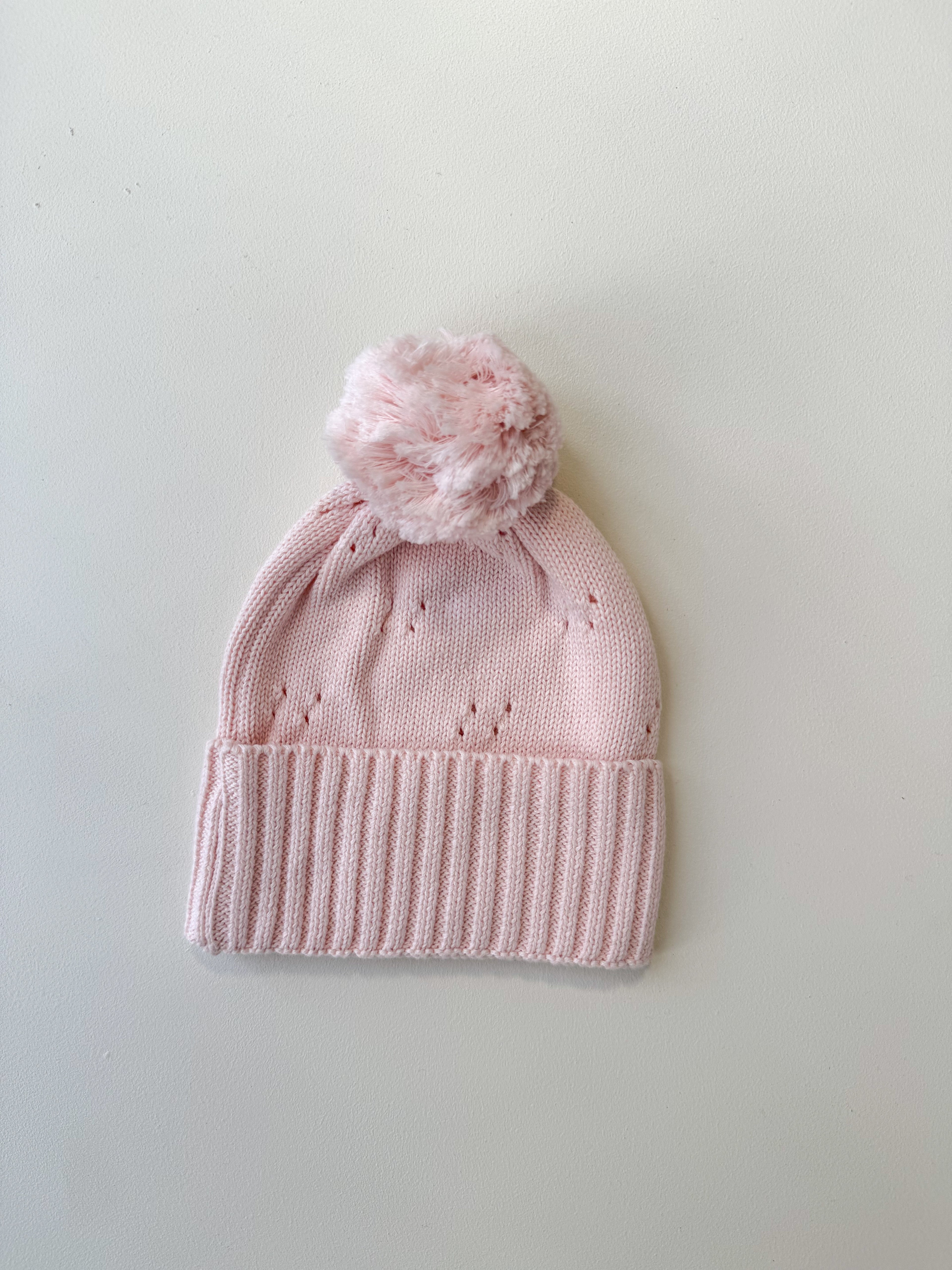 POINTELLE KNIT BEANIE | BABY PINK
