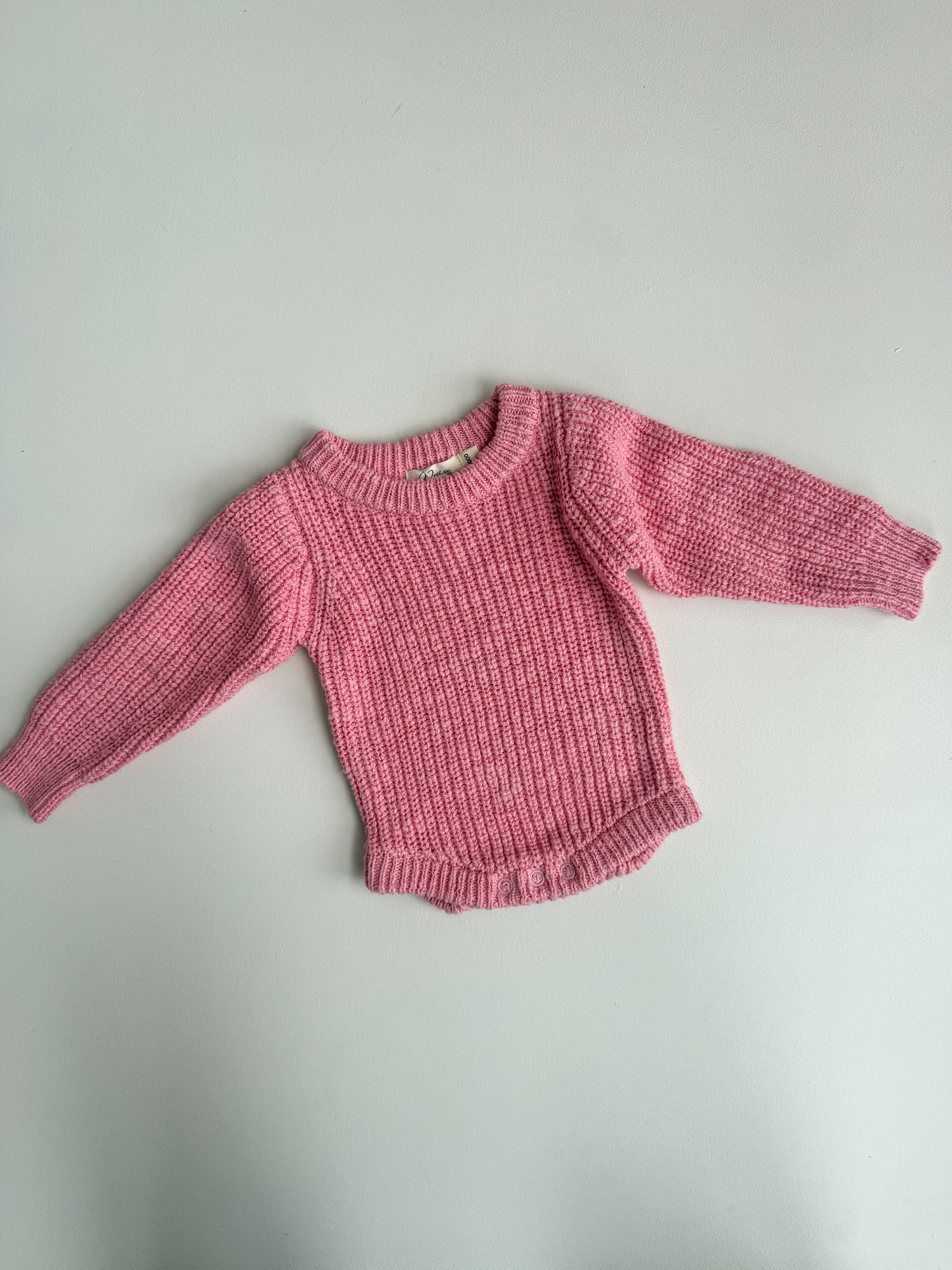 CHUNKY TEXTURED KNIT ROMPER | BALLET PINK