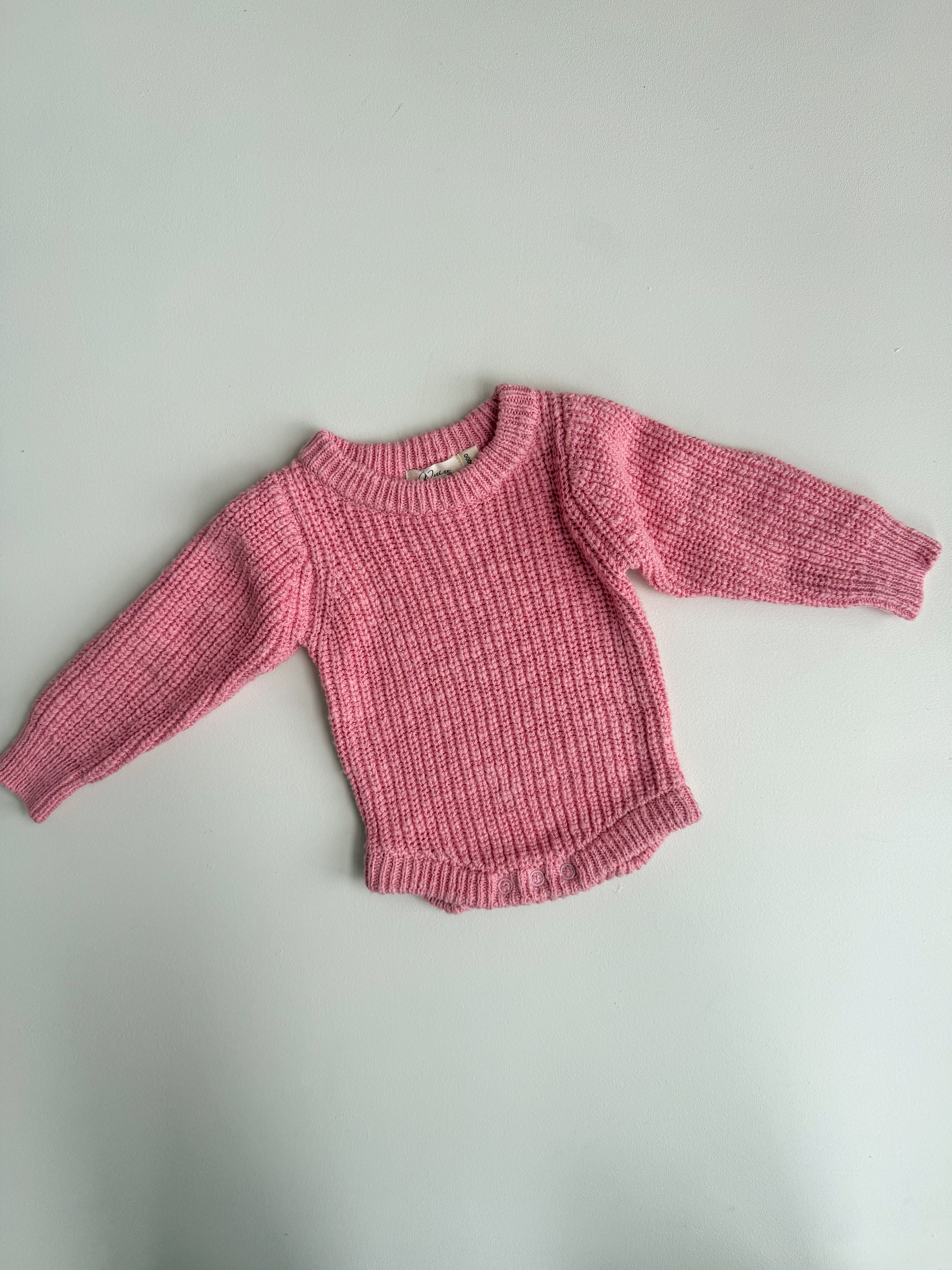 CHUNKY TEXTURED KNIT ROMPER | BALLET PINK