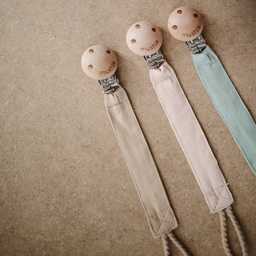 FABRIC PACIFIER CLIP | ROMAN GREEN