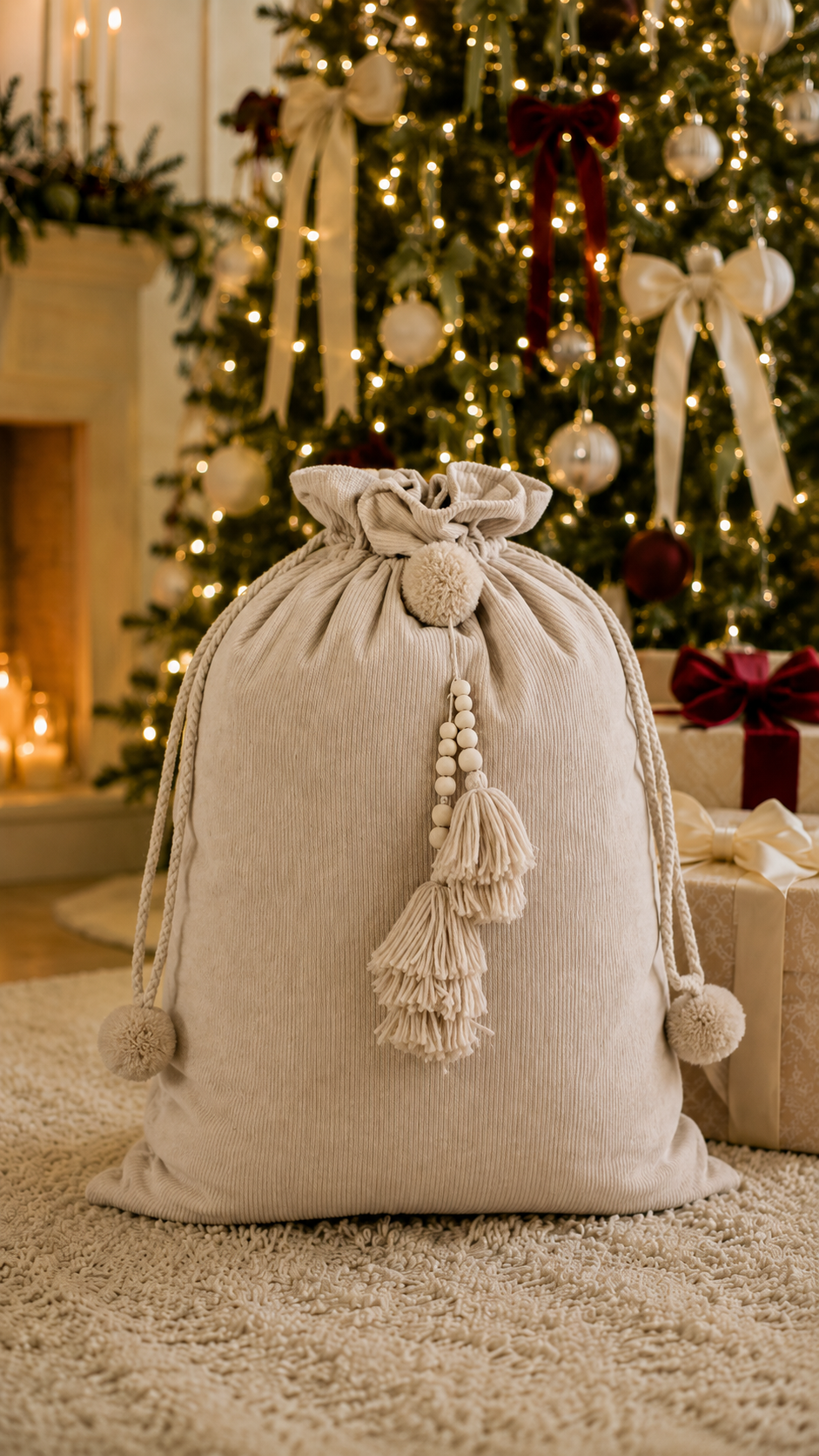 CORDUROY SANTA SACK | GOLDEN