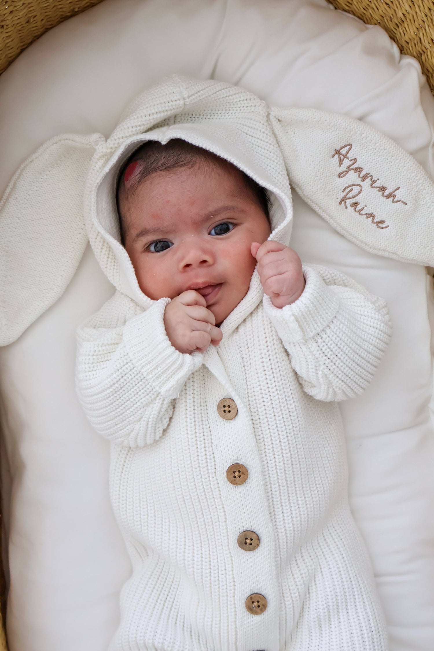 BUNNY HOODED ROMPER | MILK