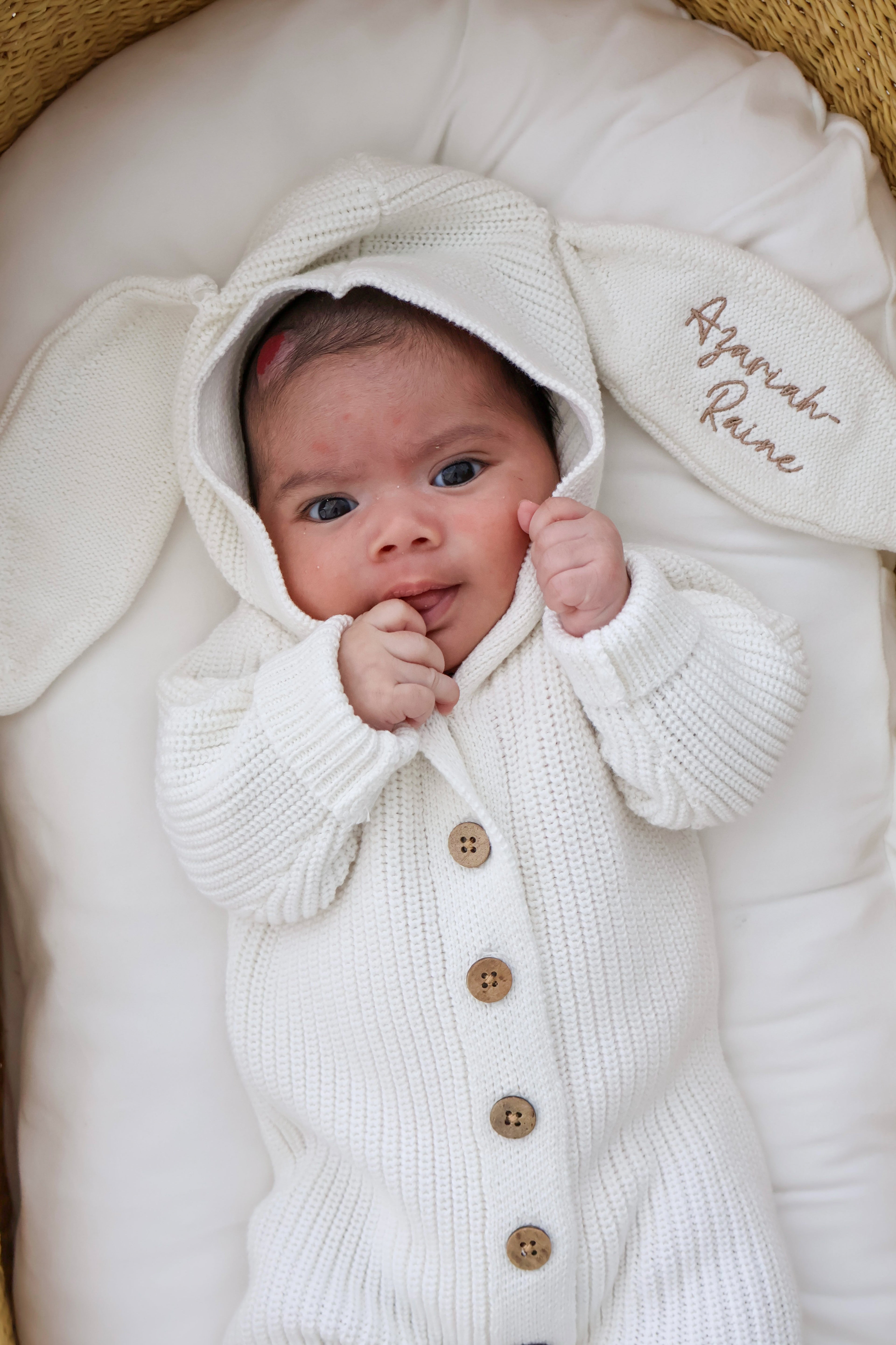 BUNNY HOODED ROMPER | MILK