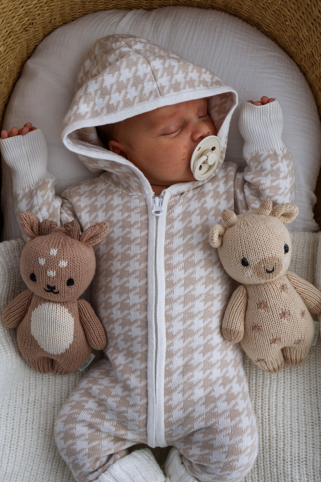 HOUNDSTOOTH HOODED ZIP ROMPER