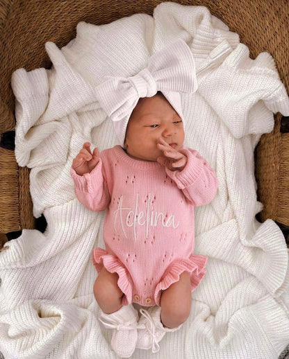 POINTELLE FRILL ROMPER - BUBBLEGUM PINK