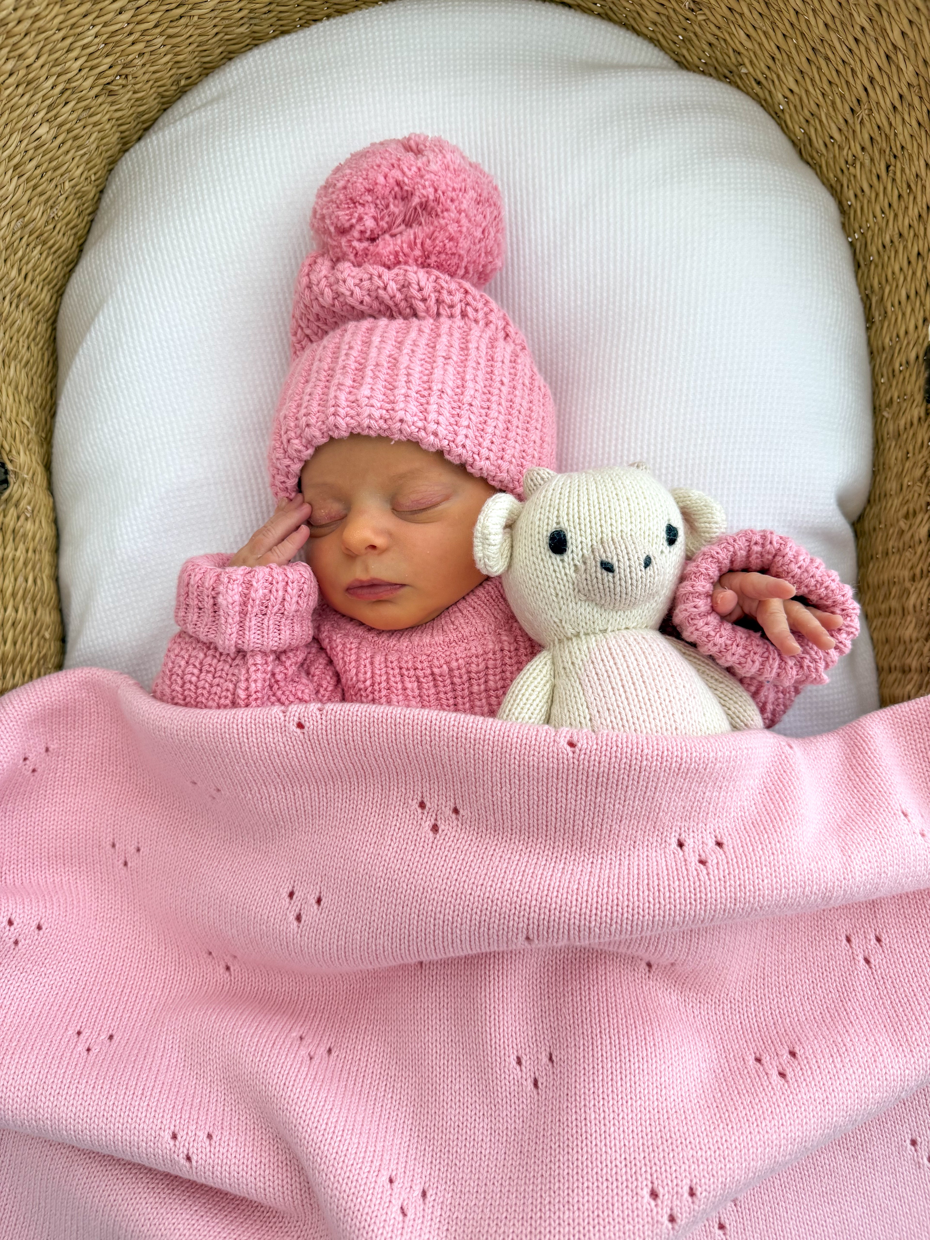 FRILL POINTELLE BABY BLANKET | BUBBLEGUM PINK