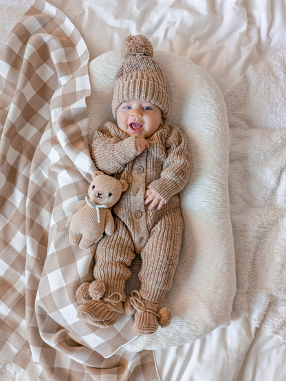 GINGHAM BLANKET | TEDDY BROWN