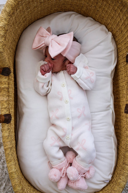 LONG FLUTTER BOW ROMPER | MILK