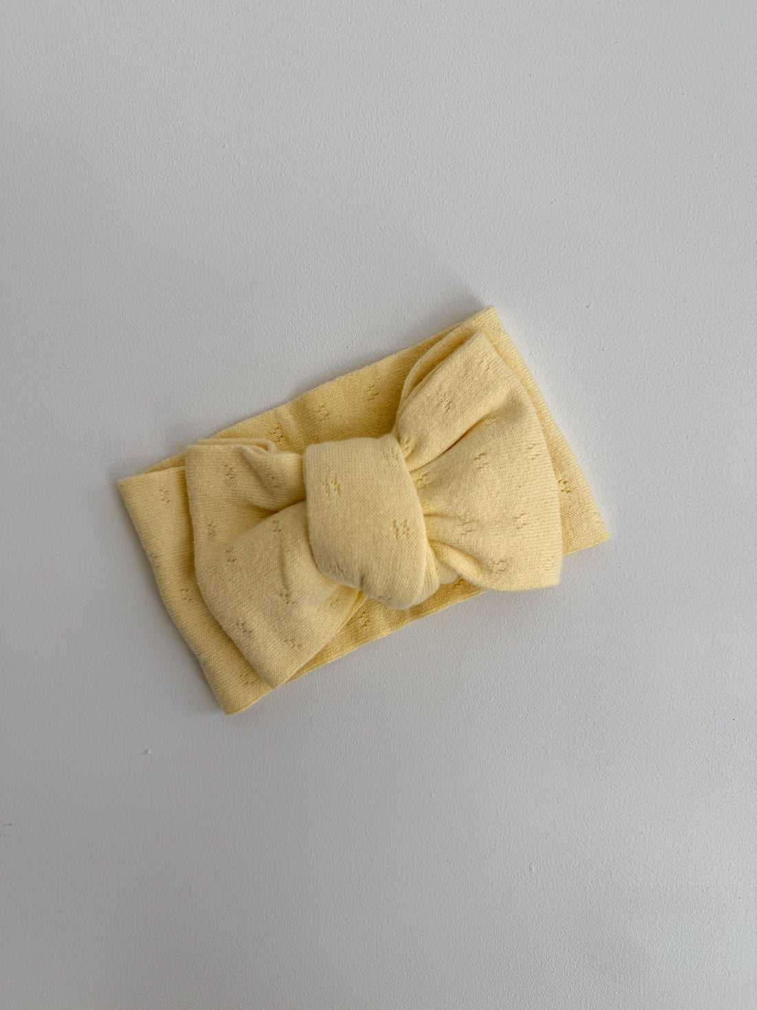 FINE POINTELLE KNIT BOW | BRIGHT LEMON