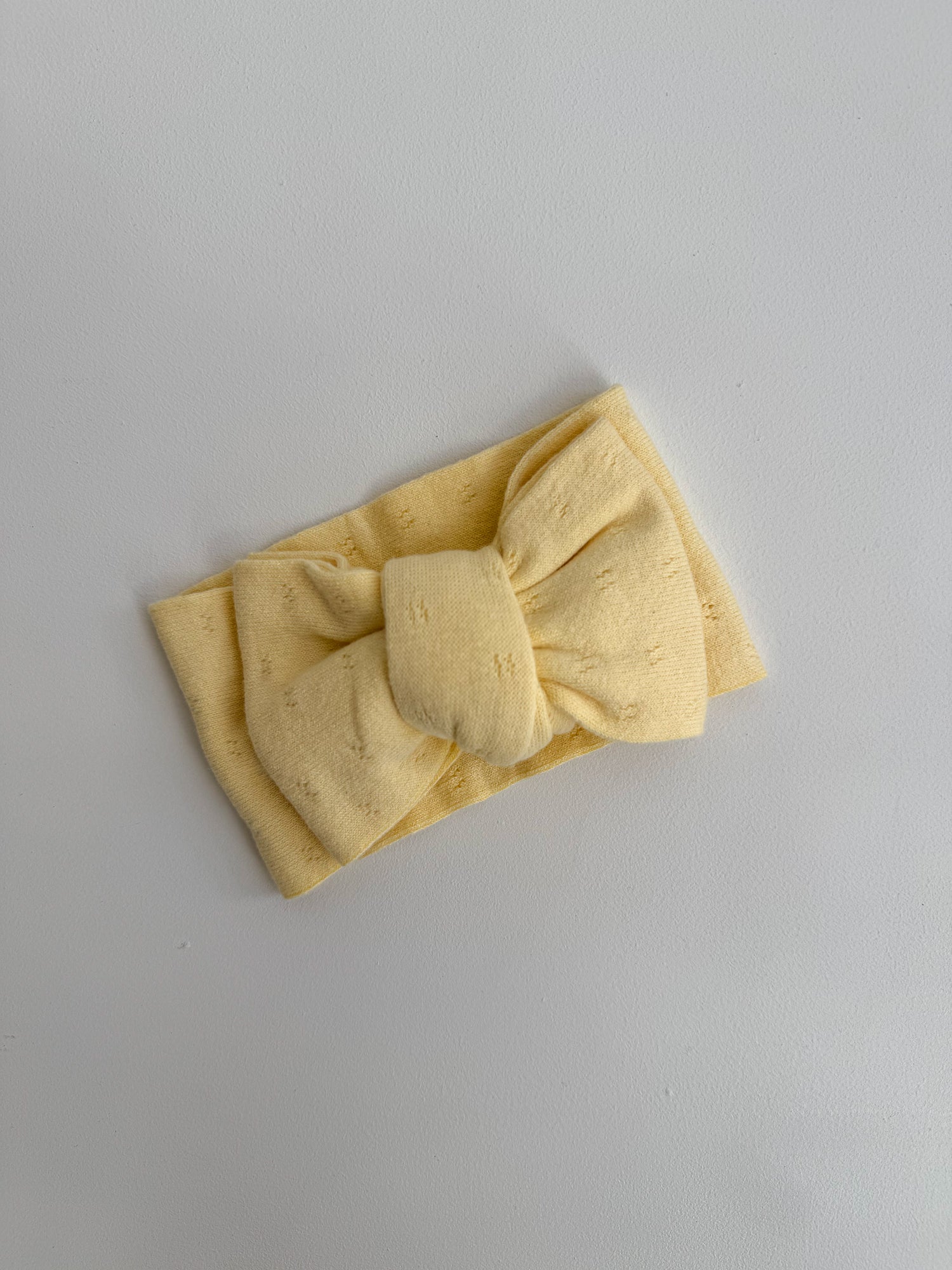 FINE POINTELLE KNIT BOW | BRIGHT LEMON