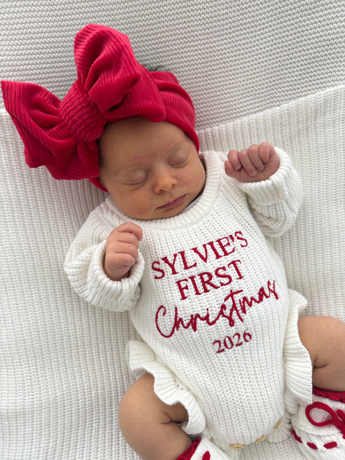 CHUNKY RIBBED VELVET BOW HEADBAND - RED