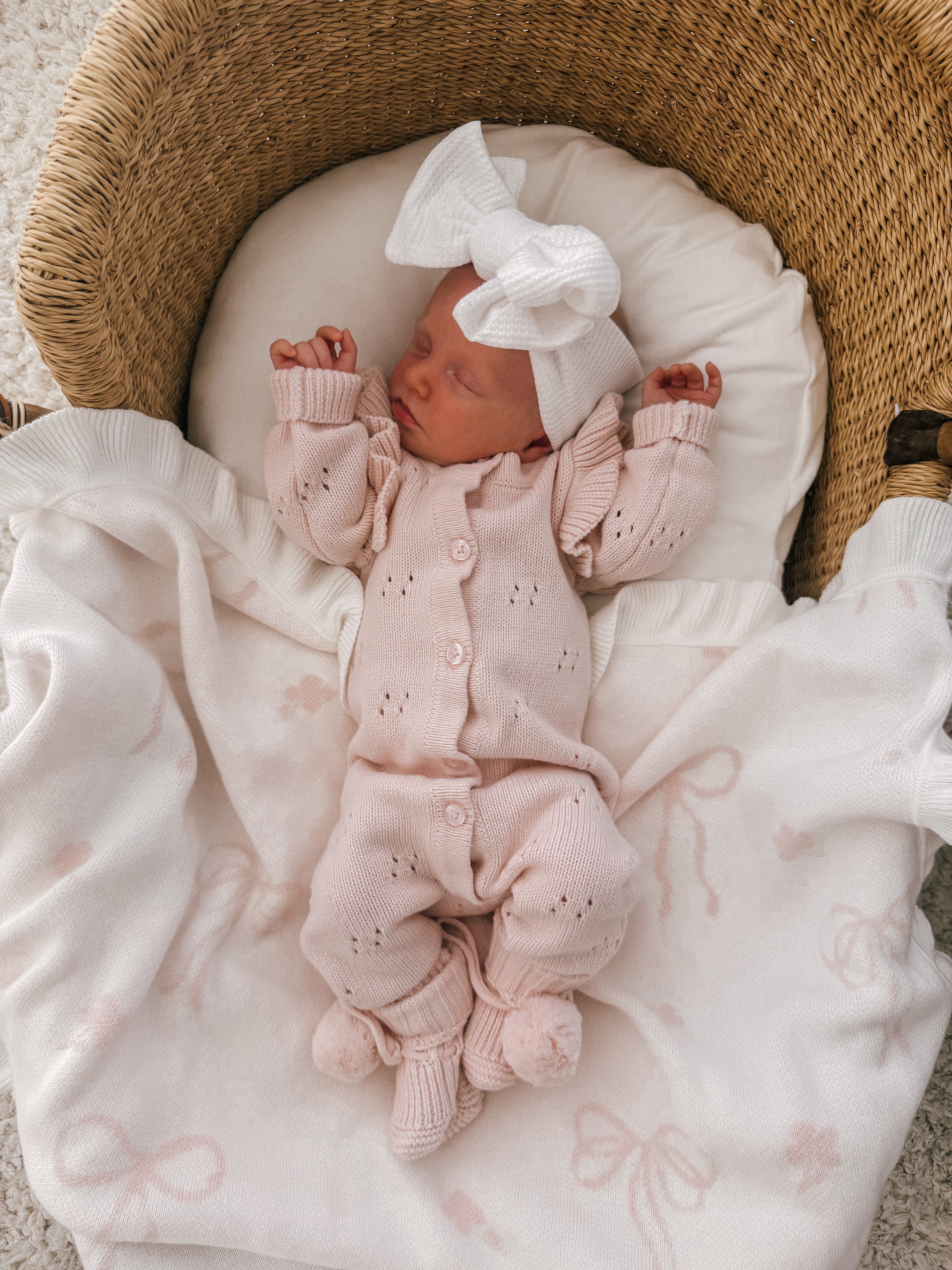 LONG POINTELLE FLUTTER ROMPER | BABY PINK