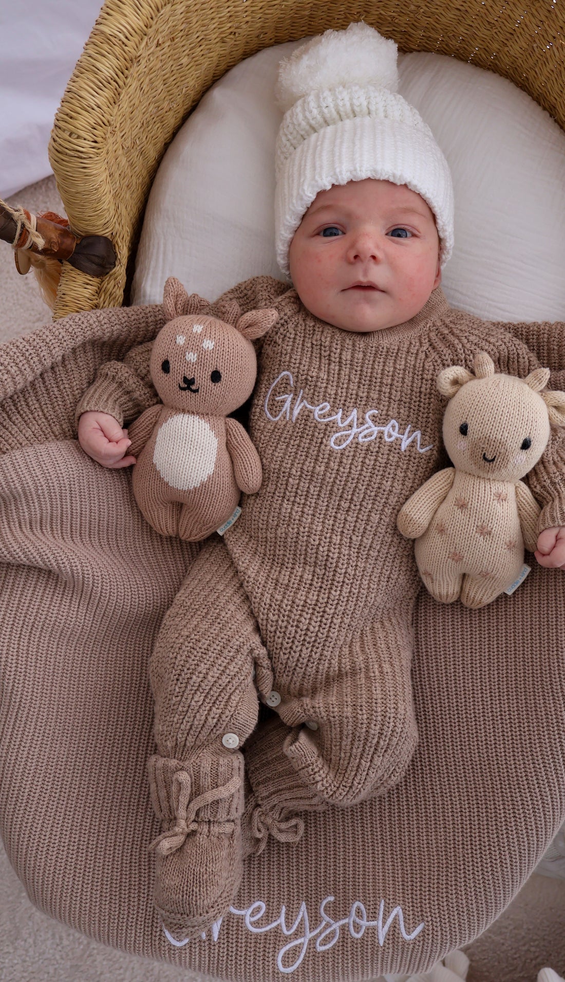 LONG TEXTURED COTTON ROMPER | BROWN