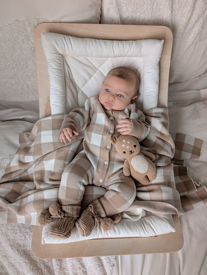 GINGHAM ROMPER | TEDDY BROWN