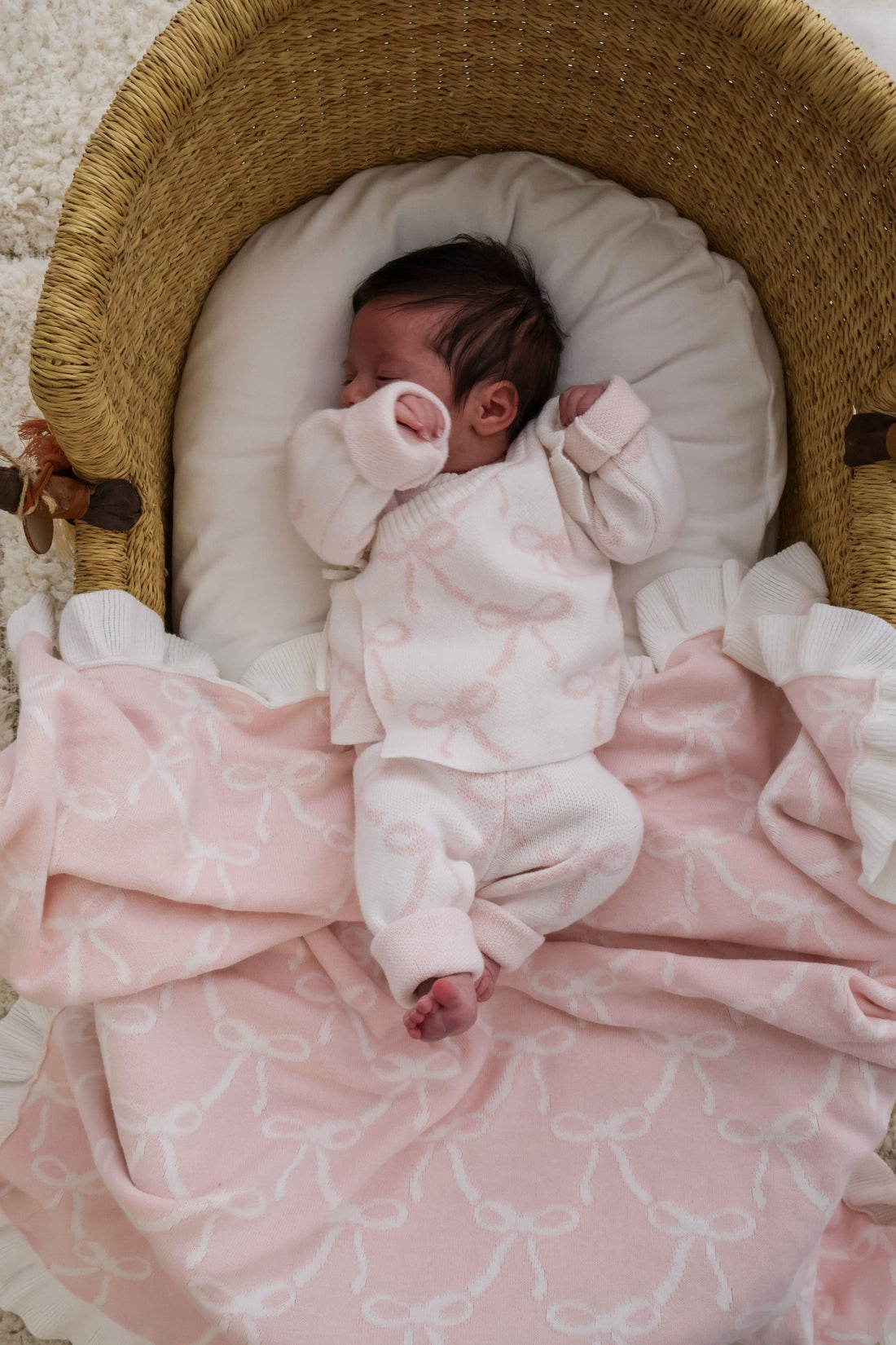 BOW RUFFLE KIMONO SET | BABY PINK