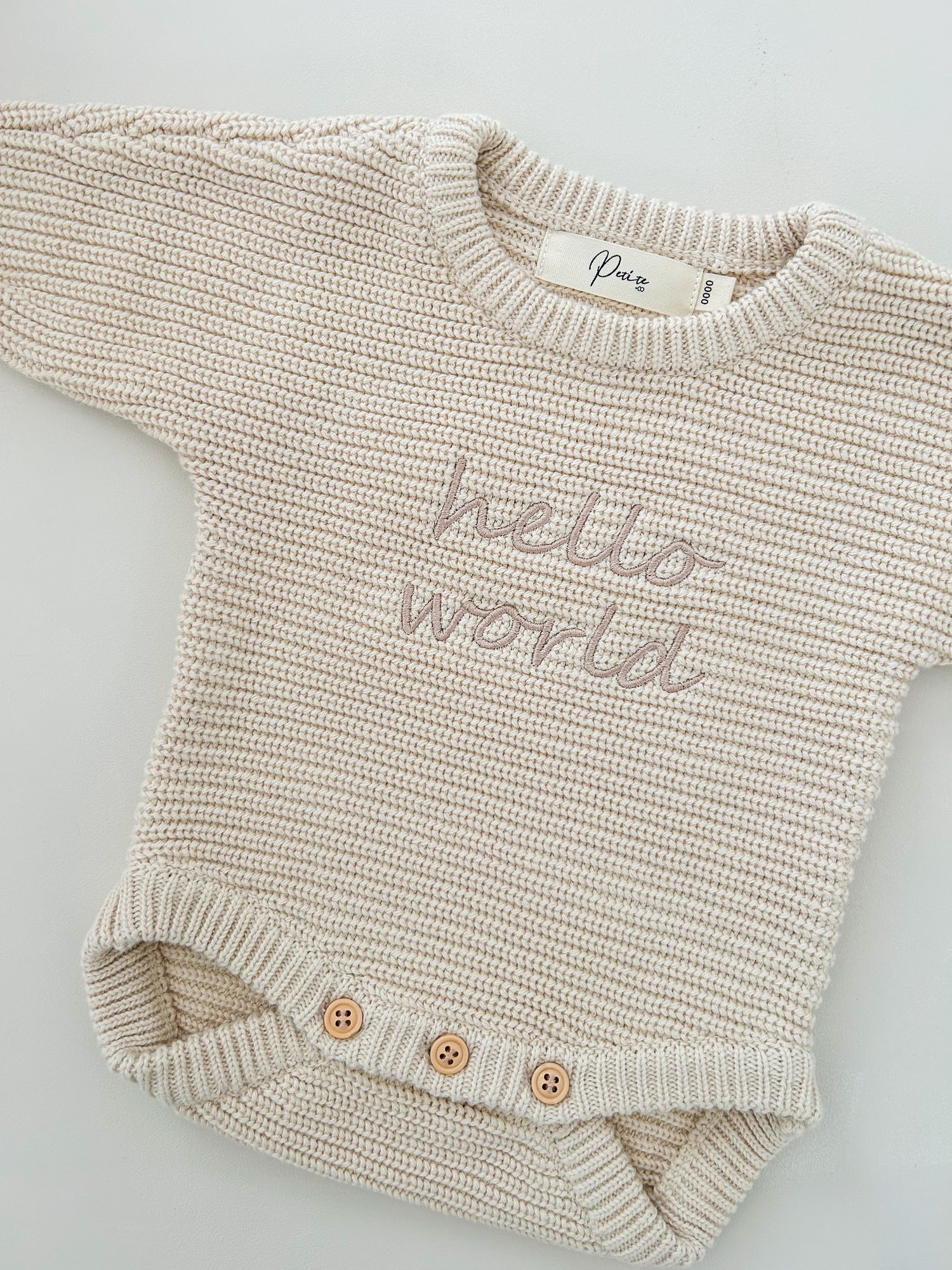 CLASSIC RIBBED ROMPER - BEIGE | PERSONALISED EMBROIDERY AVAILABLE