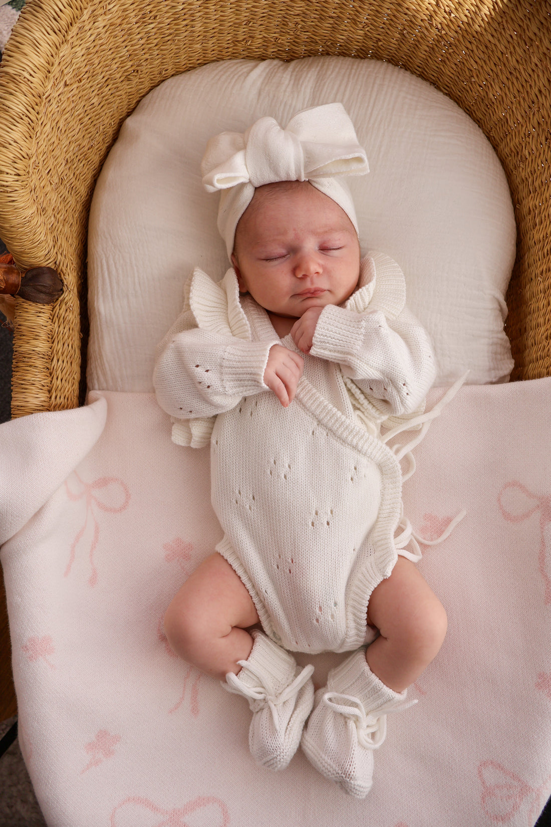 DOUBLE FLUTTER POINTELLE KIMONO BODYSUIT | MILK