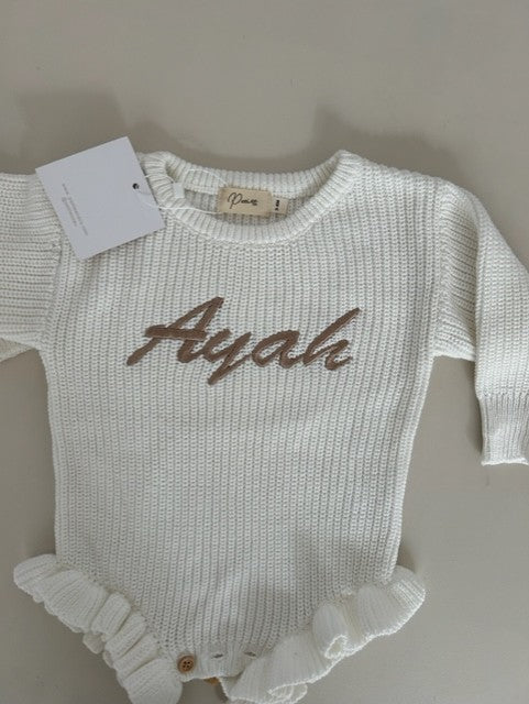 AYAH- FRILL ROMPER, SIZE 3-6