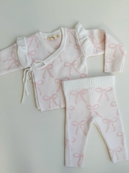 BOW RUFFLE KIMONO SET | BABY PINK