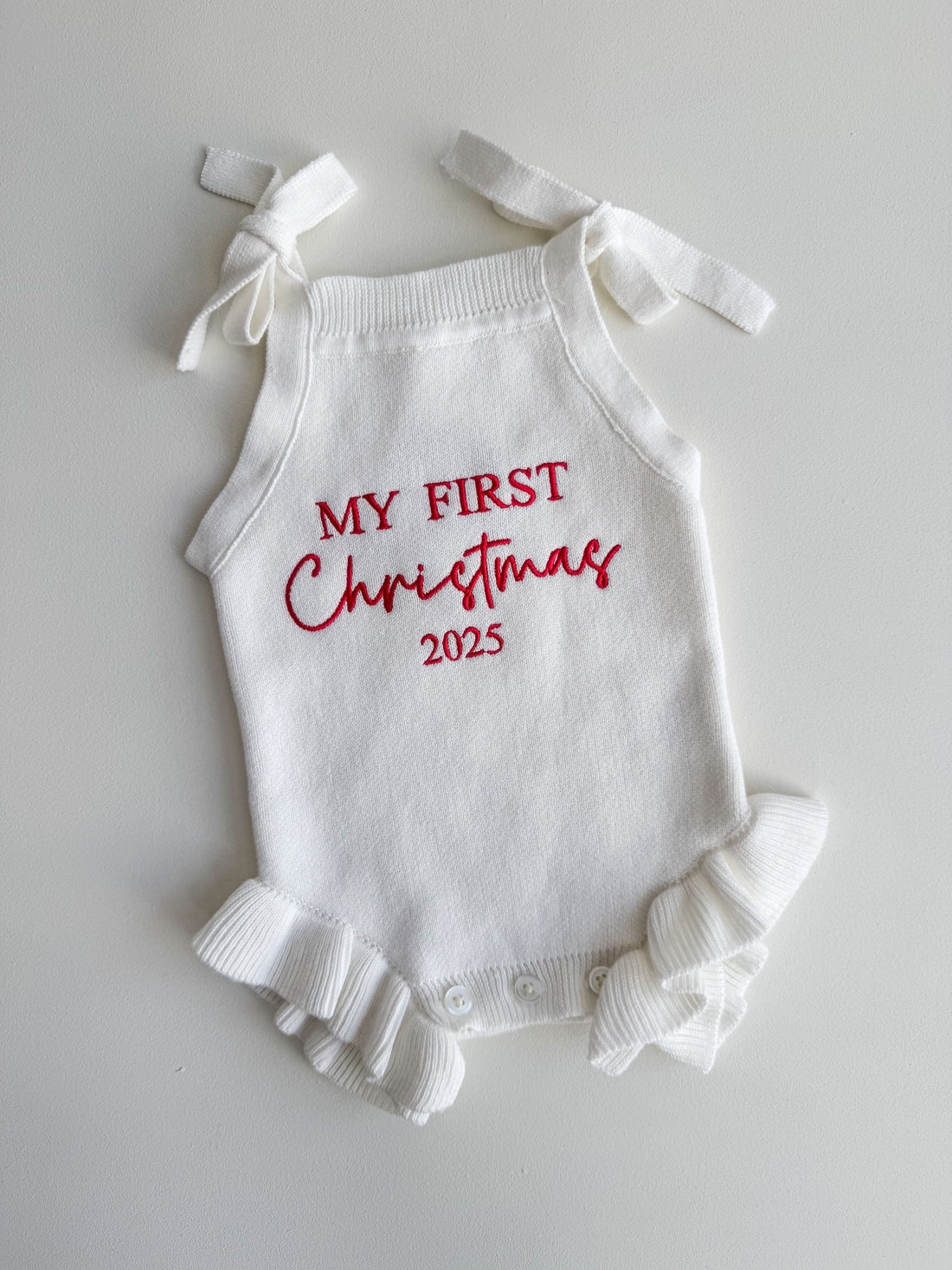 FRILL TIE ROMPER | MILK - MY FIRST CHRISTMAS 2025